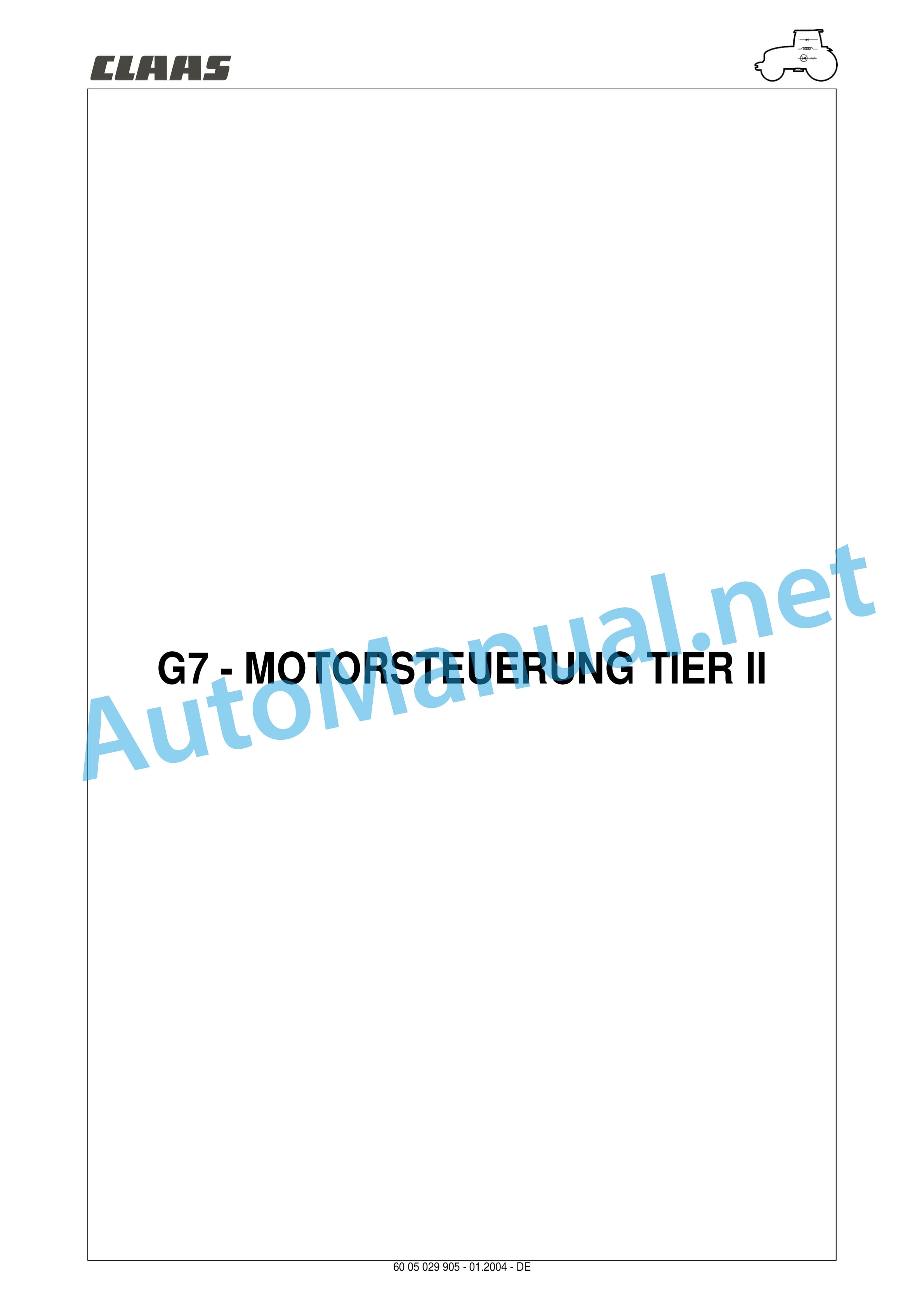 Claas ARES 696-616 RZ, RC, RX (A04) Tractor Repair Manual DE 33 Claas ARES 696-616 RZ, RC, RX (A04) Tractor Repair Manual DE - Image 33