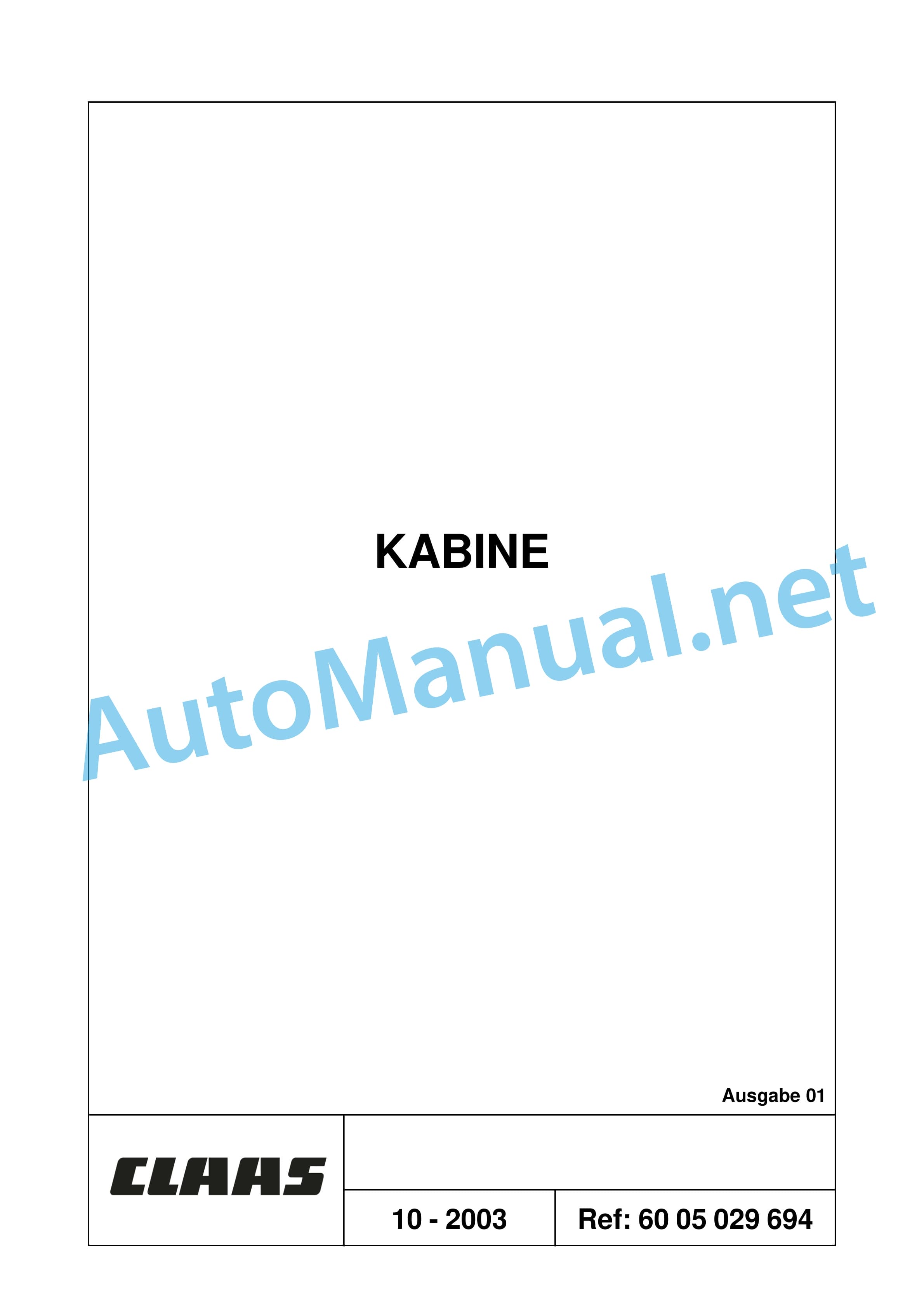 Claas ARES 696-616 RZ, RC, RX (A04) Tractor Repair Manual DE 35 Claas ARES 696-616 RZ, RC, RX (A04) Tractor Repair Manual DE - Image 35