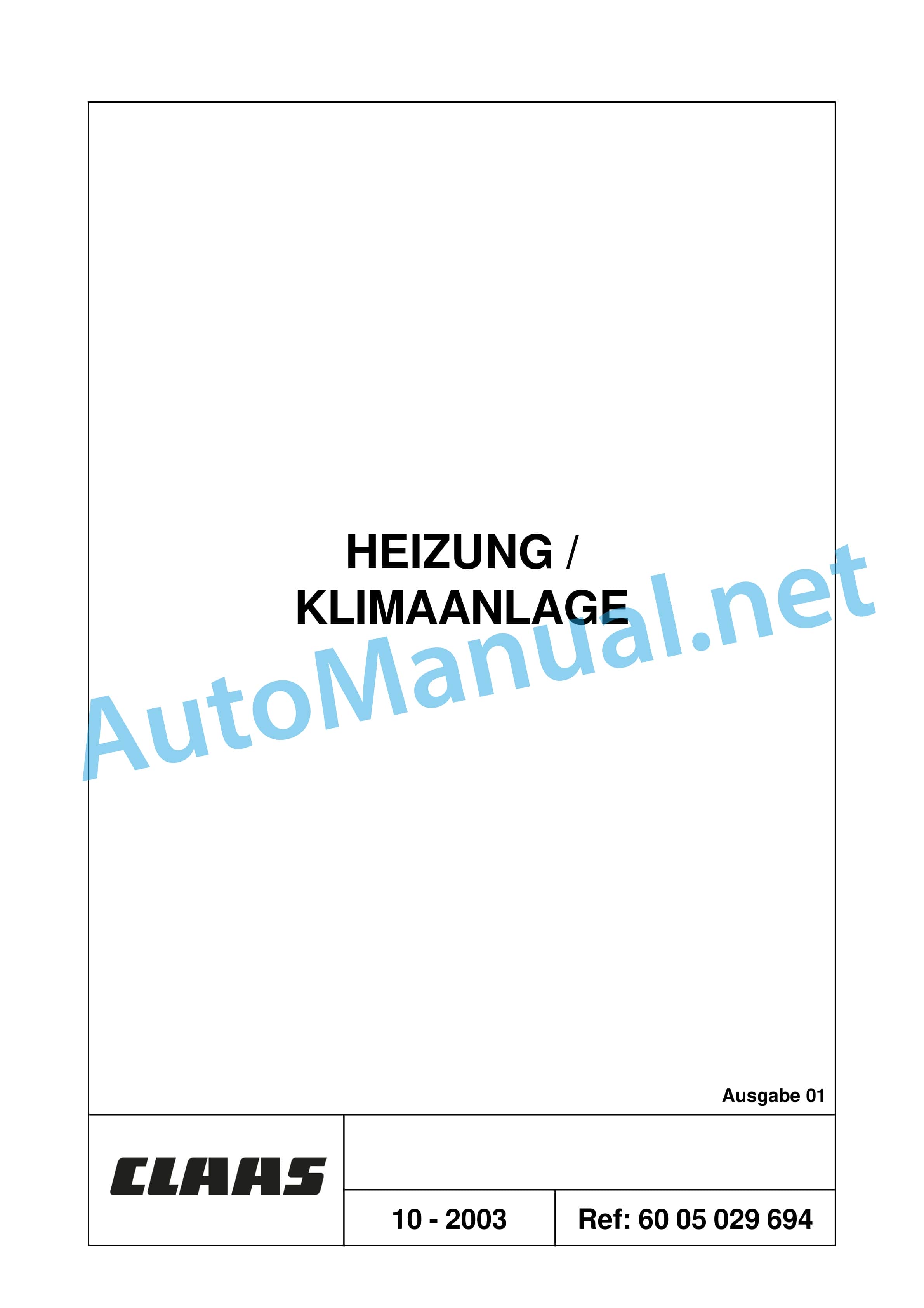 Claas ARES 696-616 RZ, RC, RX (A04) Tractor Repair Manual DE 36 Claas ARES 696-616 RZ, RC, RX (A04) Tractor Repair Manual DE - Image 36
