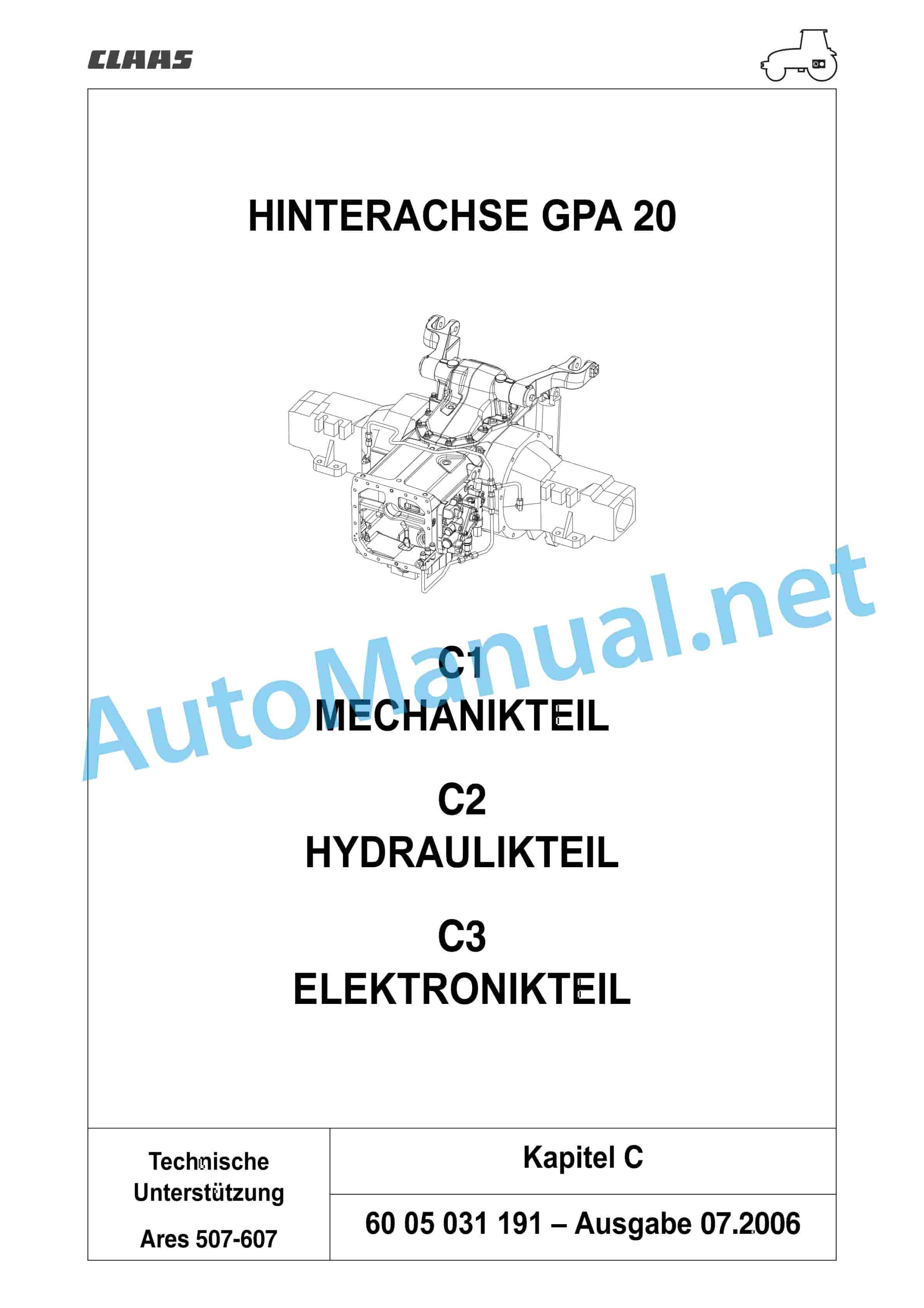 Claas ARES 697-617 ATZ (A03) Tractor Repair Manual DE 10 Claas ARES 697-617 ATZ (A03) Tractor Repair Manual DE - Image 10