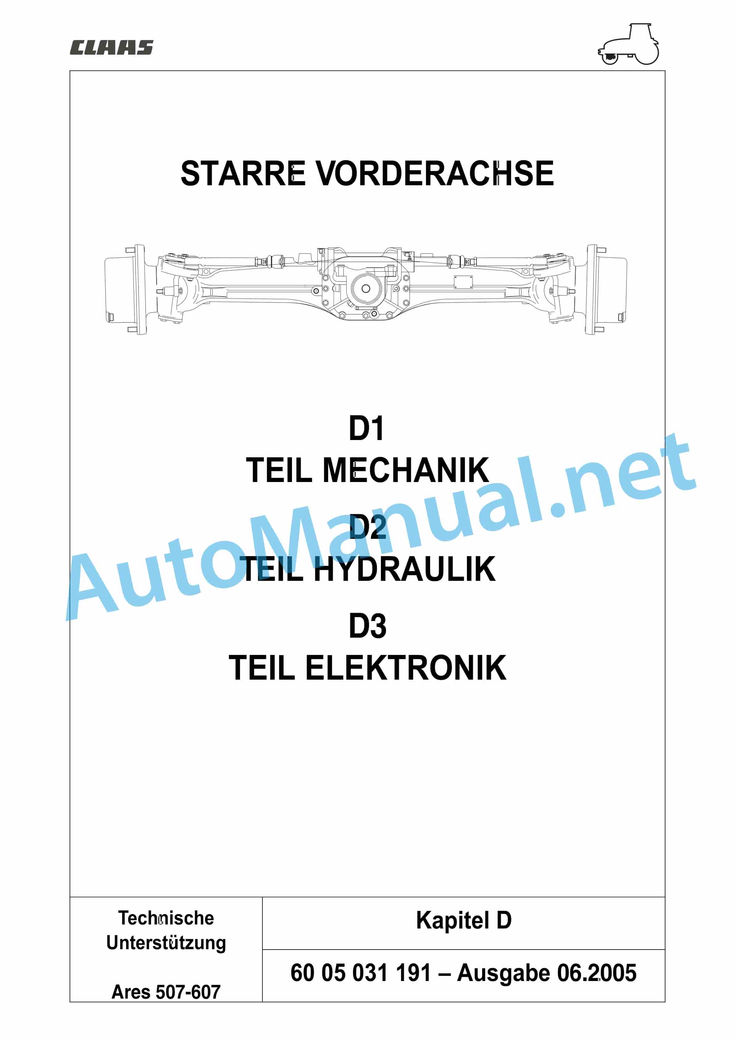 Claas ARES 697-617 ATZ (A03) Tractor Repair Manual DE 14 Claas ARES 697-617 ATZ (A03) Tractor Repair Manual DE - Image 14
