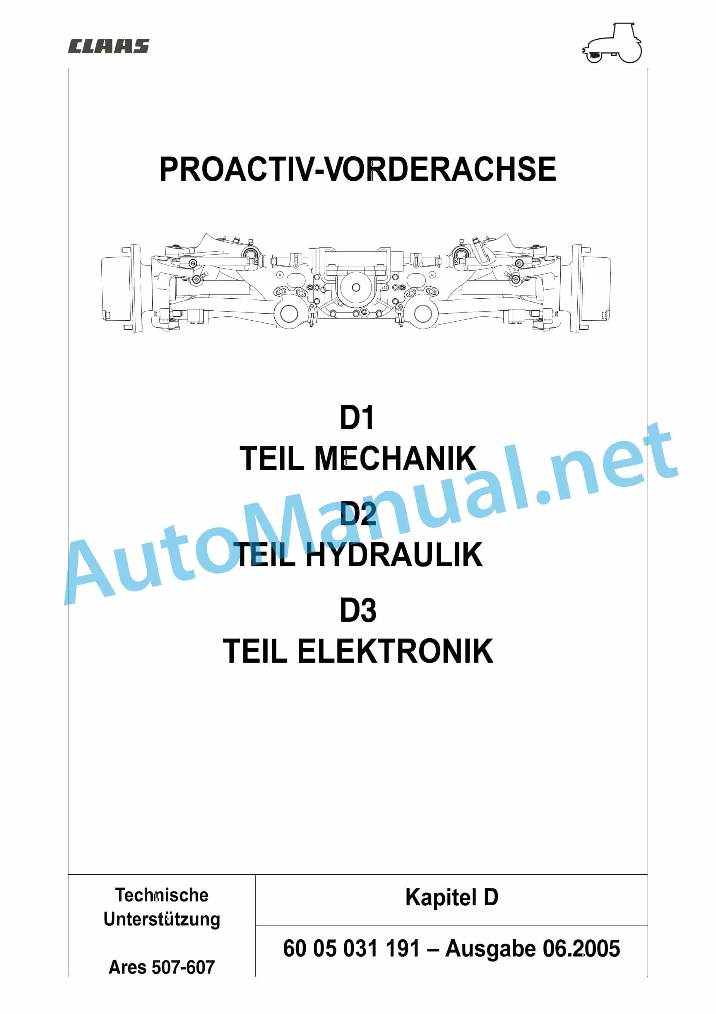 Claas ARES 697-617 ATZ (A03) Tractor Repair Manual DE 15 Claas ARES 697-617 ATZ (A03) Tractor Repair Manual DE - Image 15