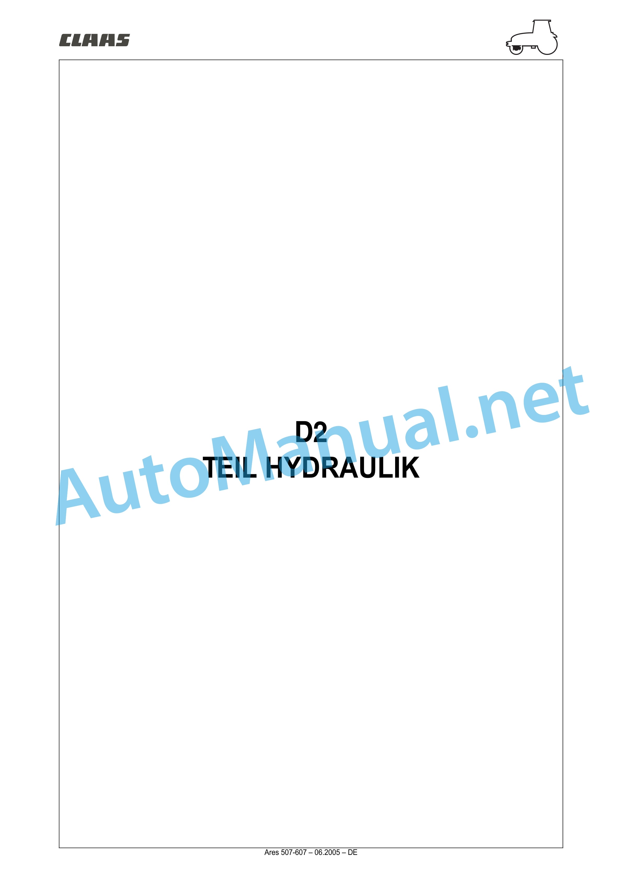 Claas ARES 697-617 ATZ (A03) Tractor Repair Manual DE 18 Claas ARES 697-617 ATZ (A03) Tractor Repair Manual DE - Image 18