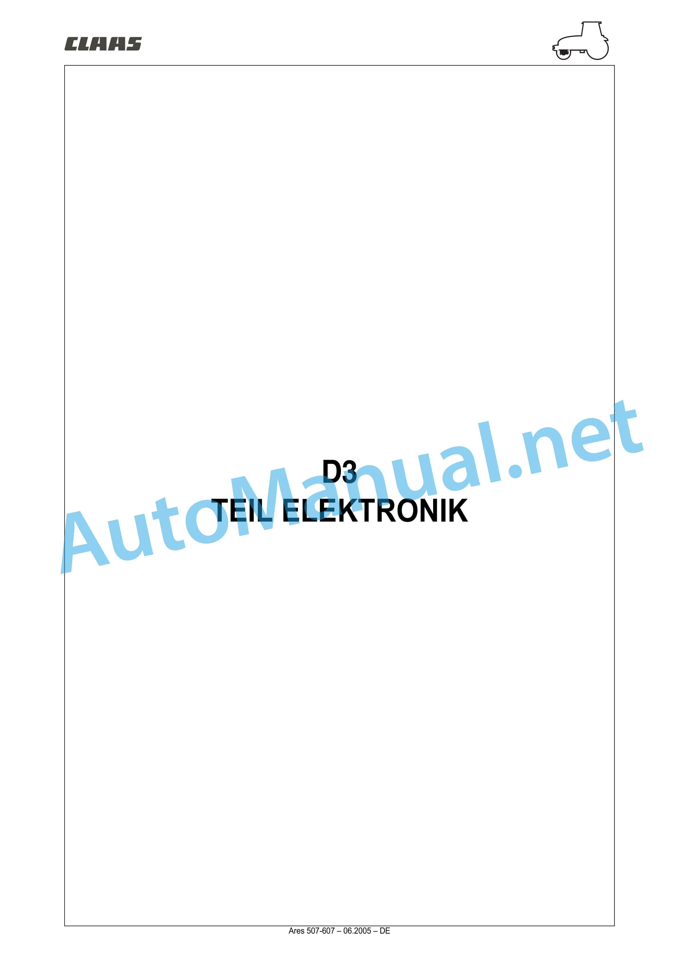 Claas ARES 697-617 ATZ (A03) Tractor Repair Manual DE 20 Claas ARES 697-617 ATZ (A03) Tractor Repair Manual DE - Image 20