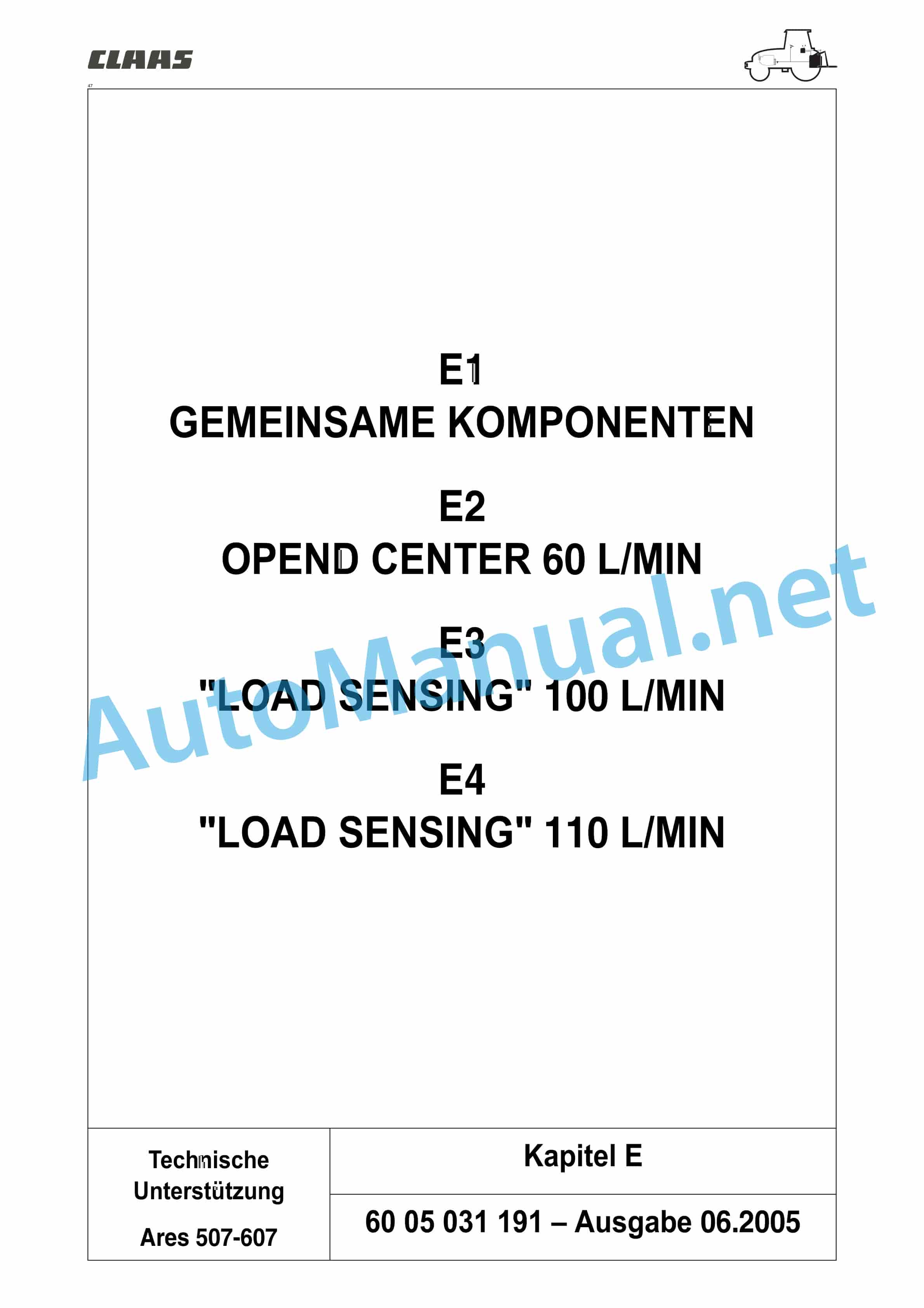 Claas ARES 697-617 ATZ (A03) Tractor Repair Manual DE 22 Claas ARES 697-617 ATZ (A03) Tractor Repair Manual DE - Image 22