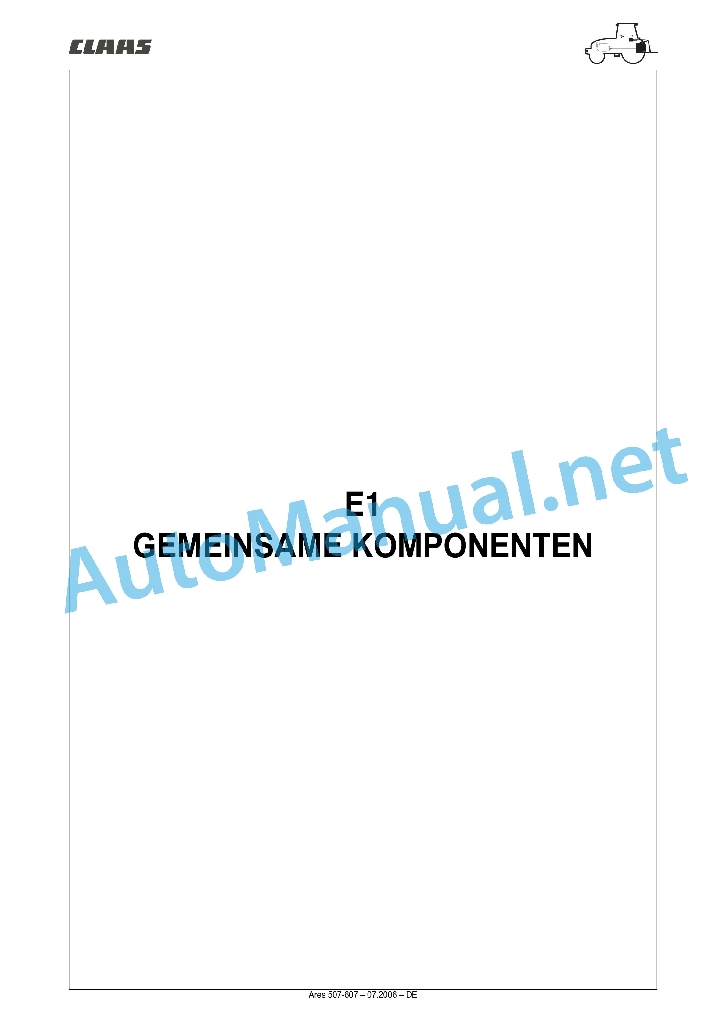 Claas ARES 697-617 ATZ (A03) Tractor Repair Manual DE 23 Claas ARES 697-617 ATZ (A03) Tractor Repair Manual DE - Image 23
