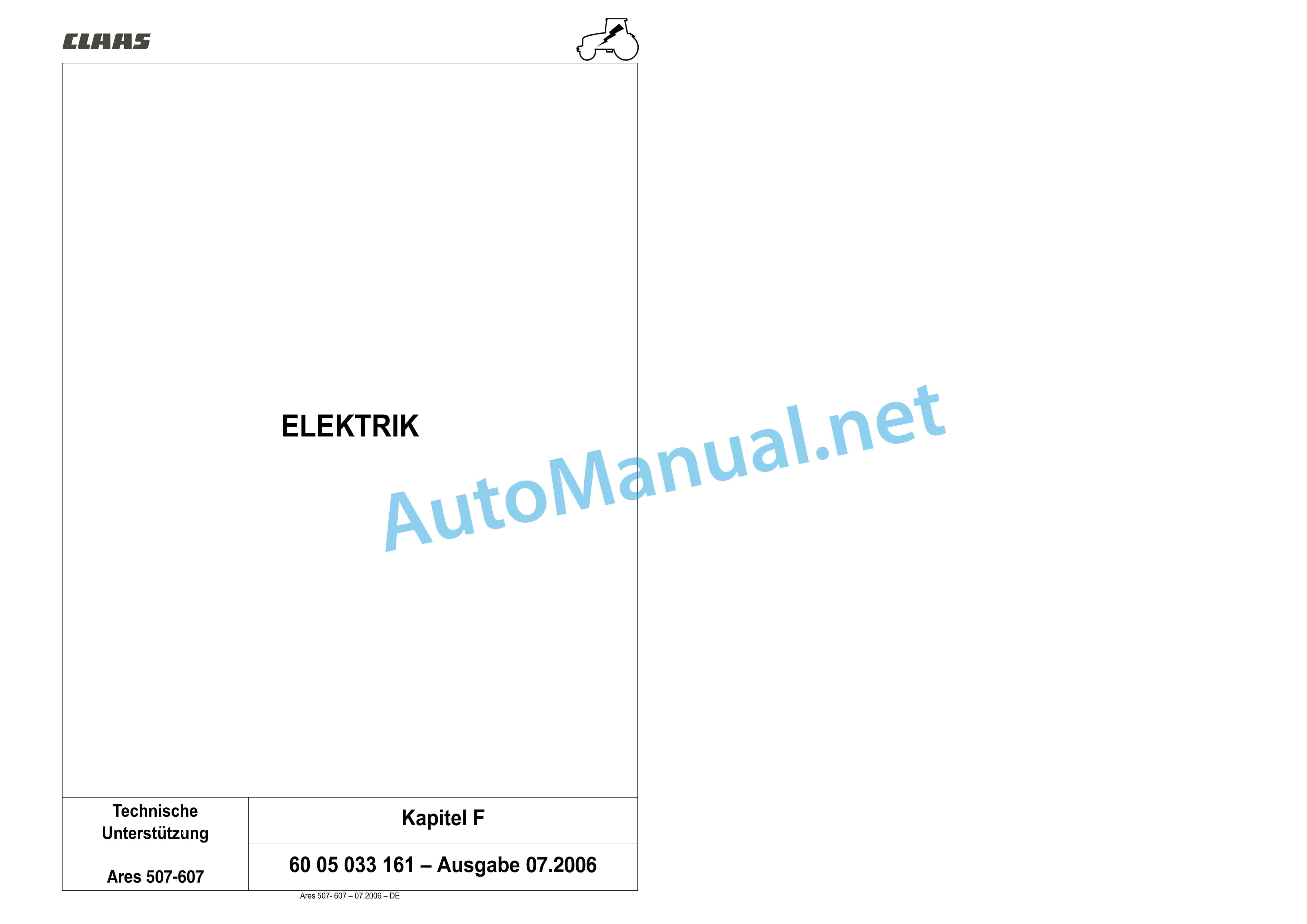 Claas ARES 697-617 ATZ (A03) Tractor Repair Manual DE 27 Claas ARES 697-617 ATZ (A03) Tractor Repair Manual DE - Image 27