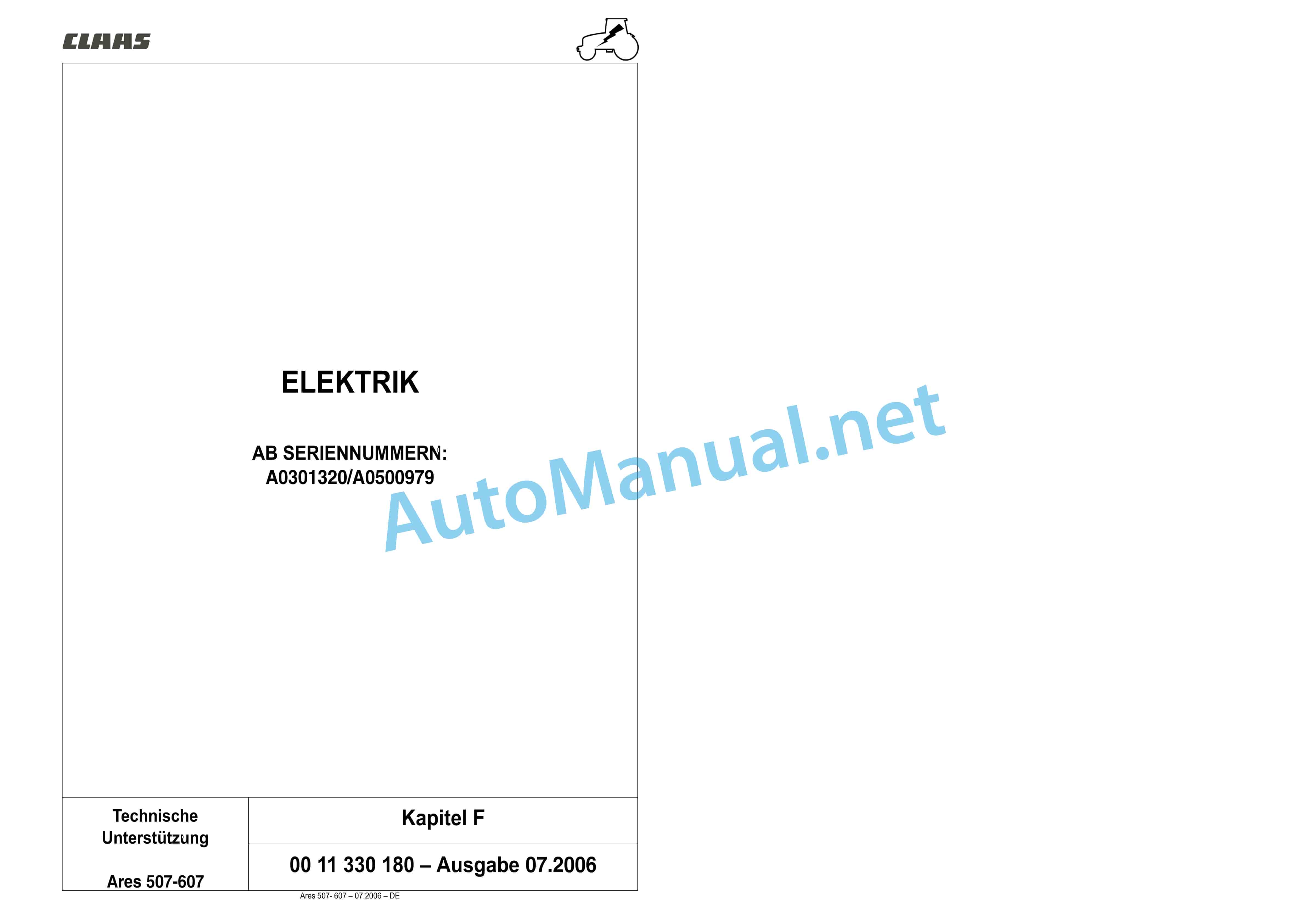 Claas ARES 697-617 ATZ (A03) Tractor Repair Manual DE 28 Claas ARES 697-617 ATZ (A03) Tractor Repair Manual DE - Image 28