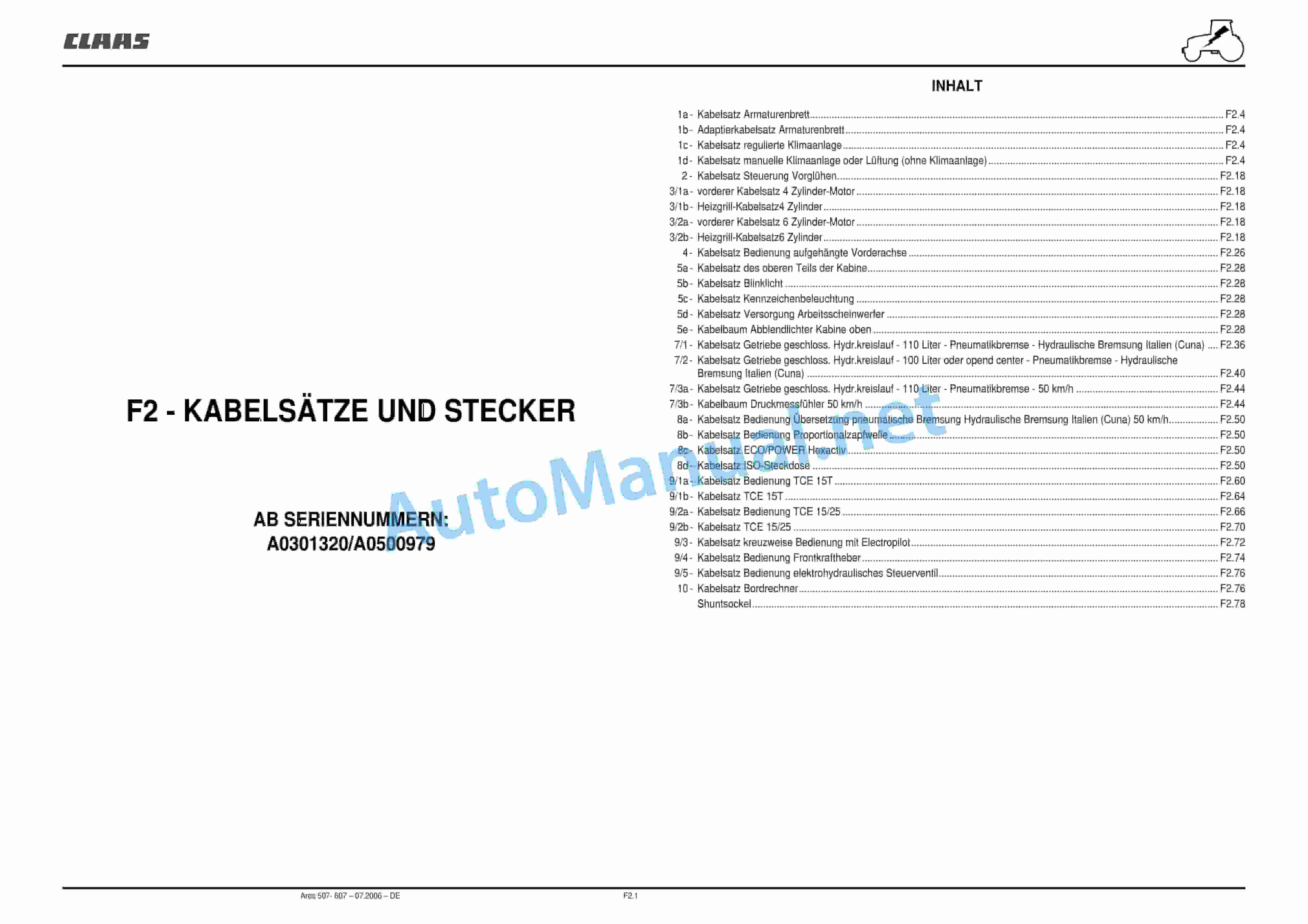 Claas ARES 697-617 ATZ (A03) Tractor Repair Manual DE 32 Claas ARES 697-617 ATZ (A03) Tractor Repair Manual DE - Image 32