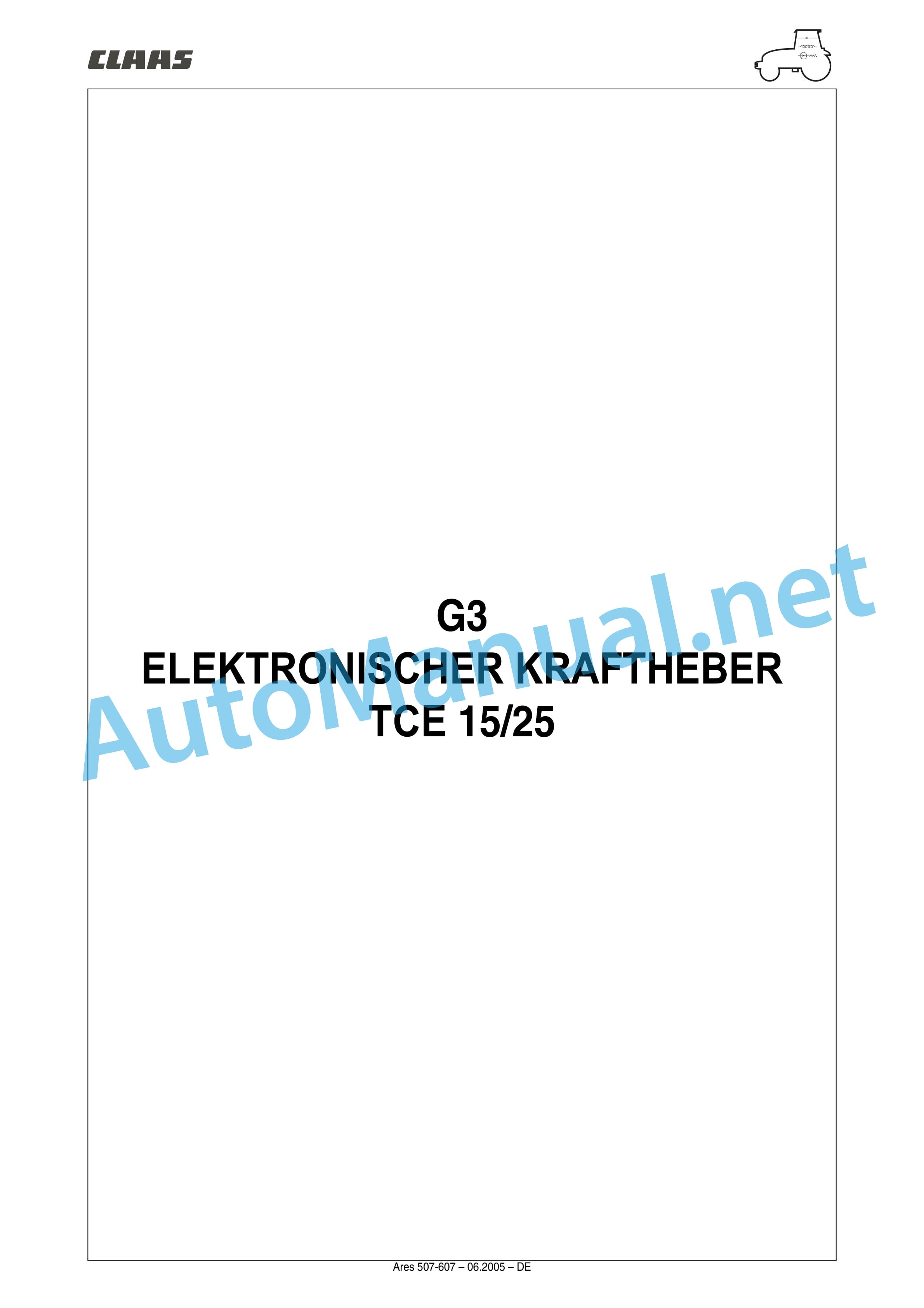 Claas ARES 697-617 ATZ (A03) Tractor Repair Manual DE 36 Claas ARES 697-617 ATZ (A03) Tractor Repair Manual DE - Image 36