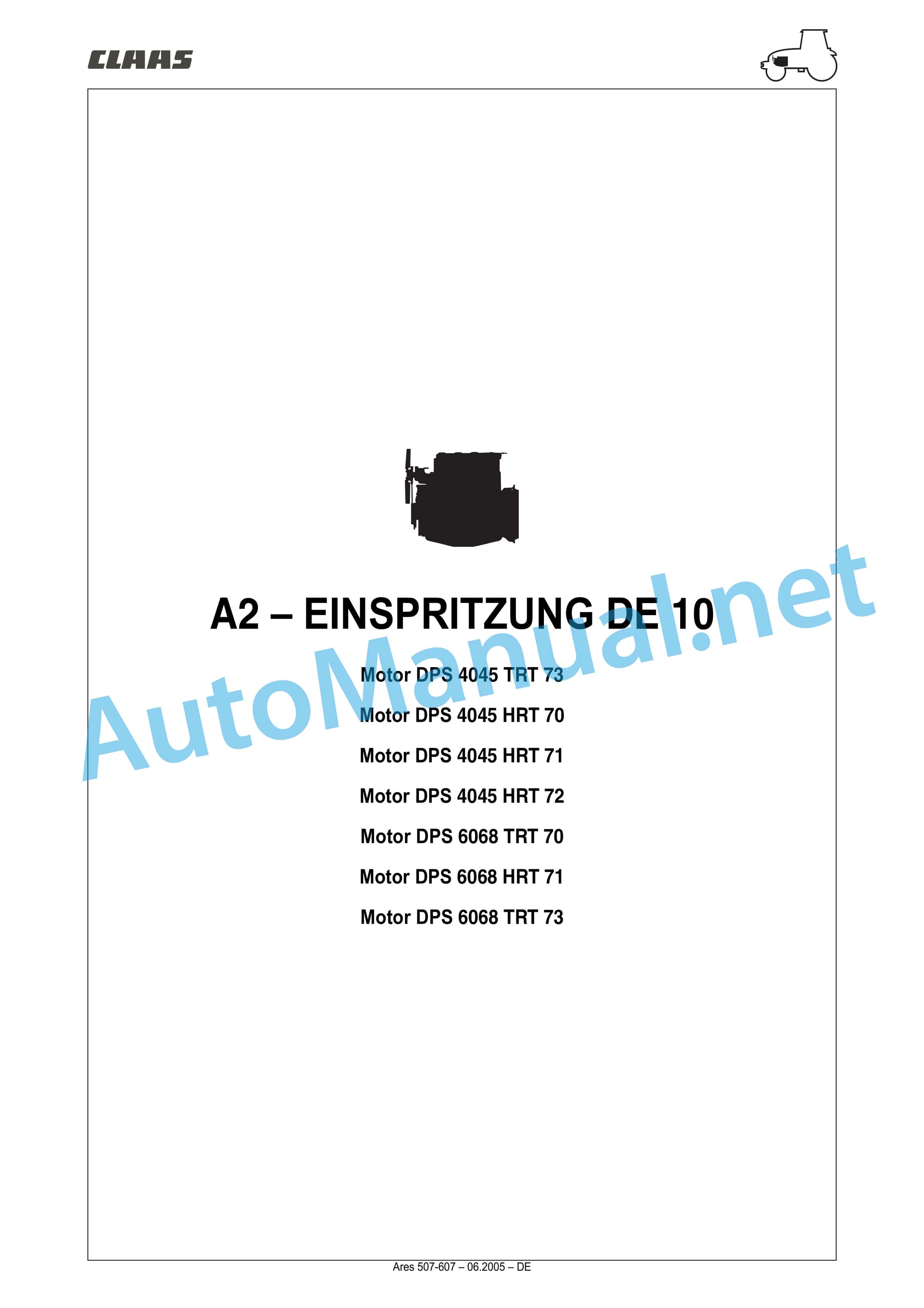 Claas ARES 697-617 ATZ (A03) Tractor Repair Manual DE 4 Claas ARES 697-617 ATZ (A03) Tractor Repair Manual DE - Image 4