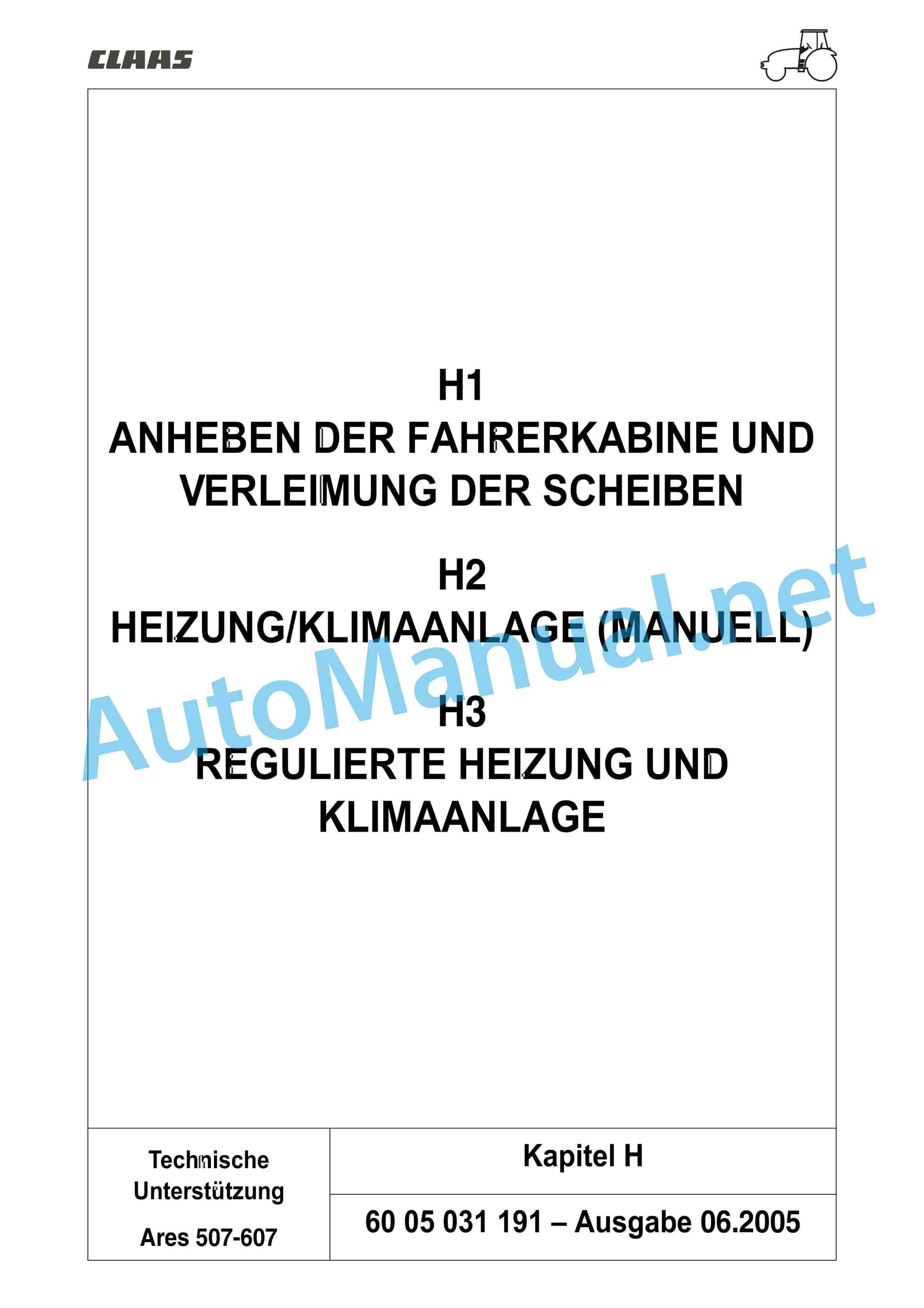 Claas ARES 697-617 ATZ (A03) Tractor Repair Manual DE 40 Claas ARES 697-617 ATZ (A03) Tractor Repair Manual DE - Image 40