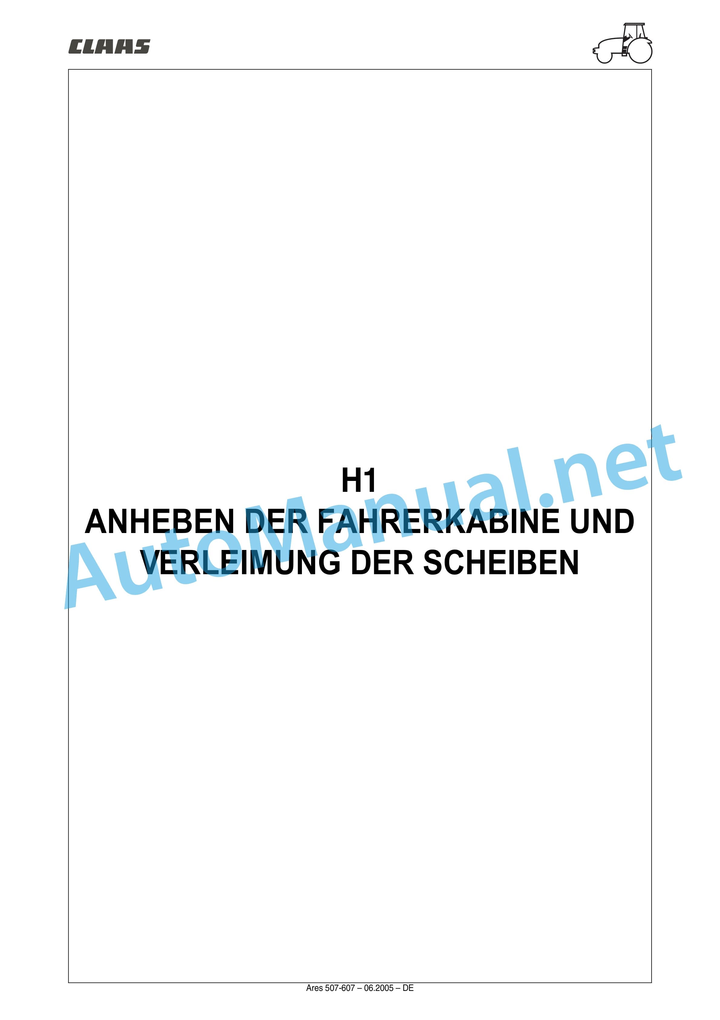 Claas ARES 697-617 ATZ (A03) Tractor Repair Manual DE 41 Claas ARES 697-617 ATZ (A03) Tractor Repair Manual DE - Image 41