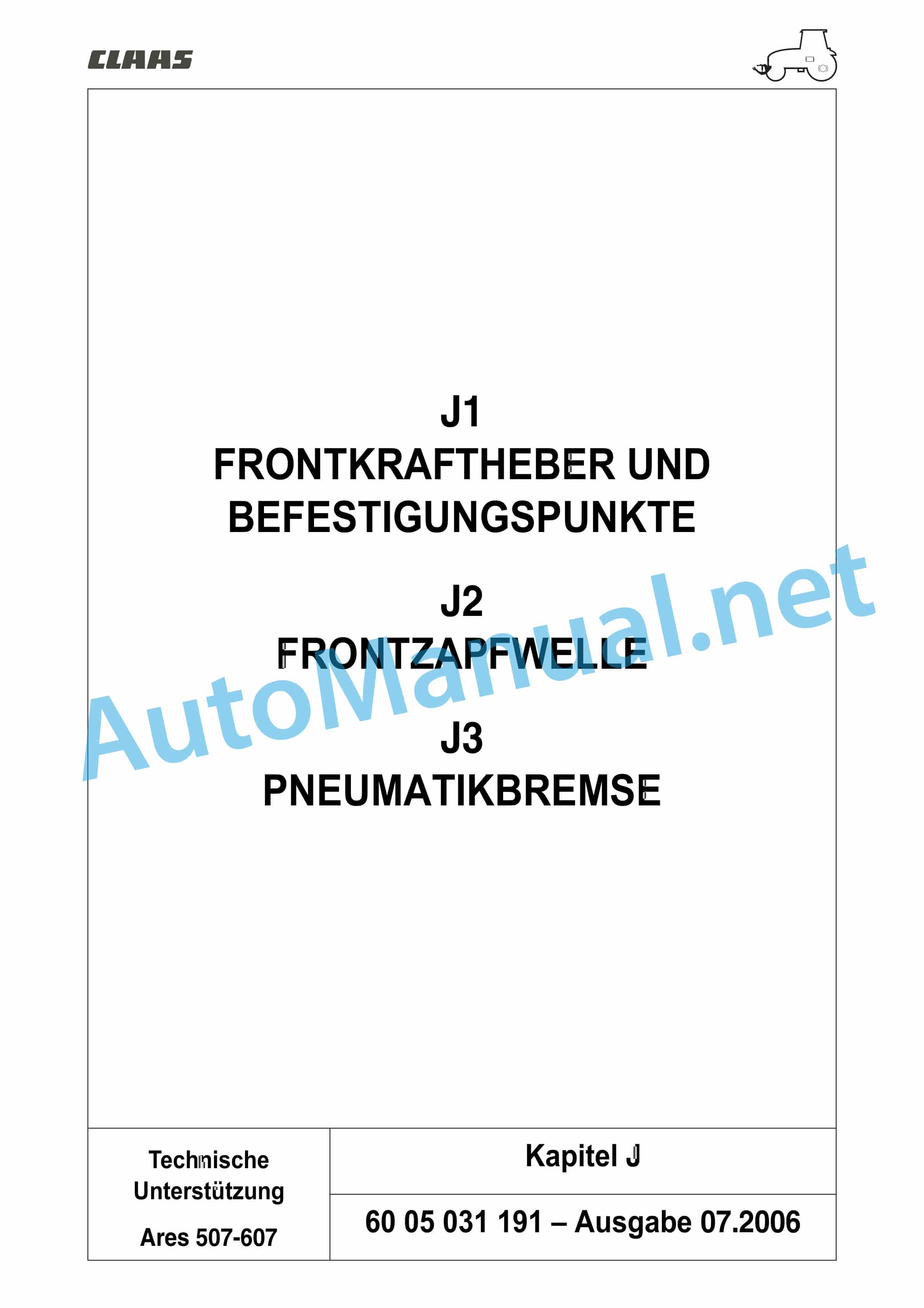 Claas ARES 697-617 ATZ (A03) Tractor Repair Manual DE 44 Claas ARES 697-617 ATZ (A03) Tractor Repair Manual DE - Image 44