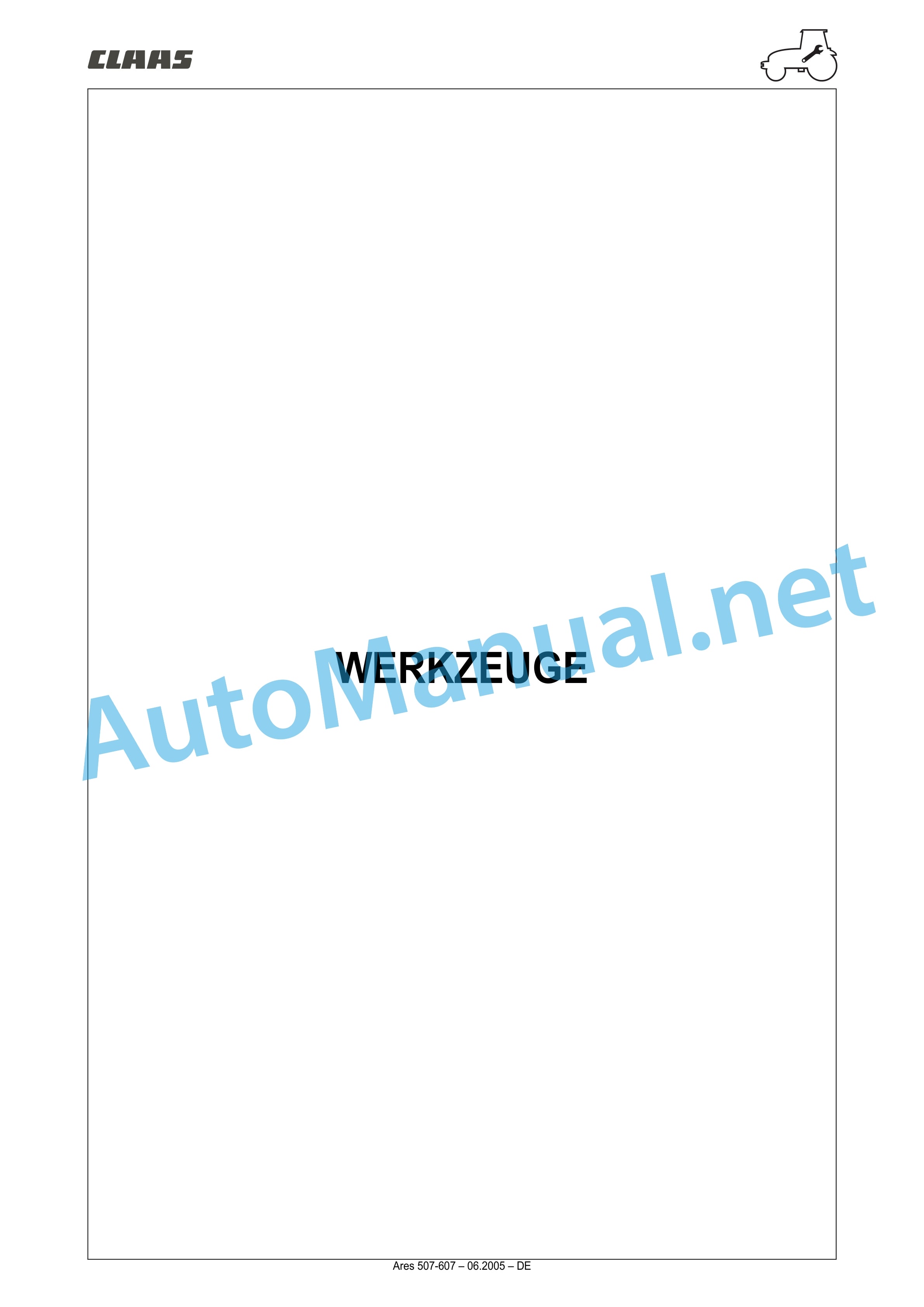 Claas ARES 697-617 ATZ (A03) Tractor Repair Manual DE 48 Claas ARES 697-617 ATZ (A03) Tractor Repair Manual DE - Image 48