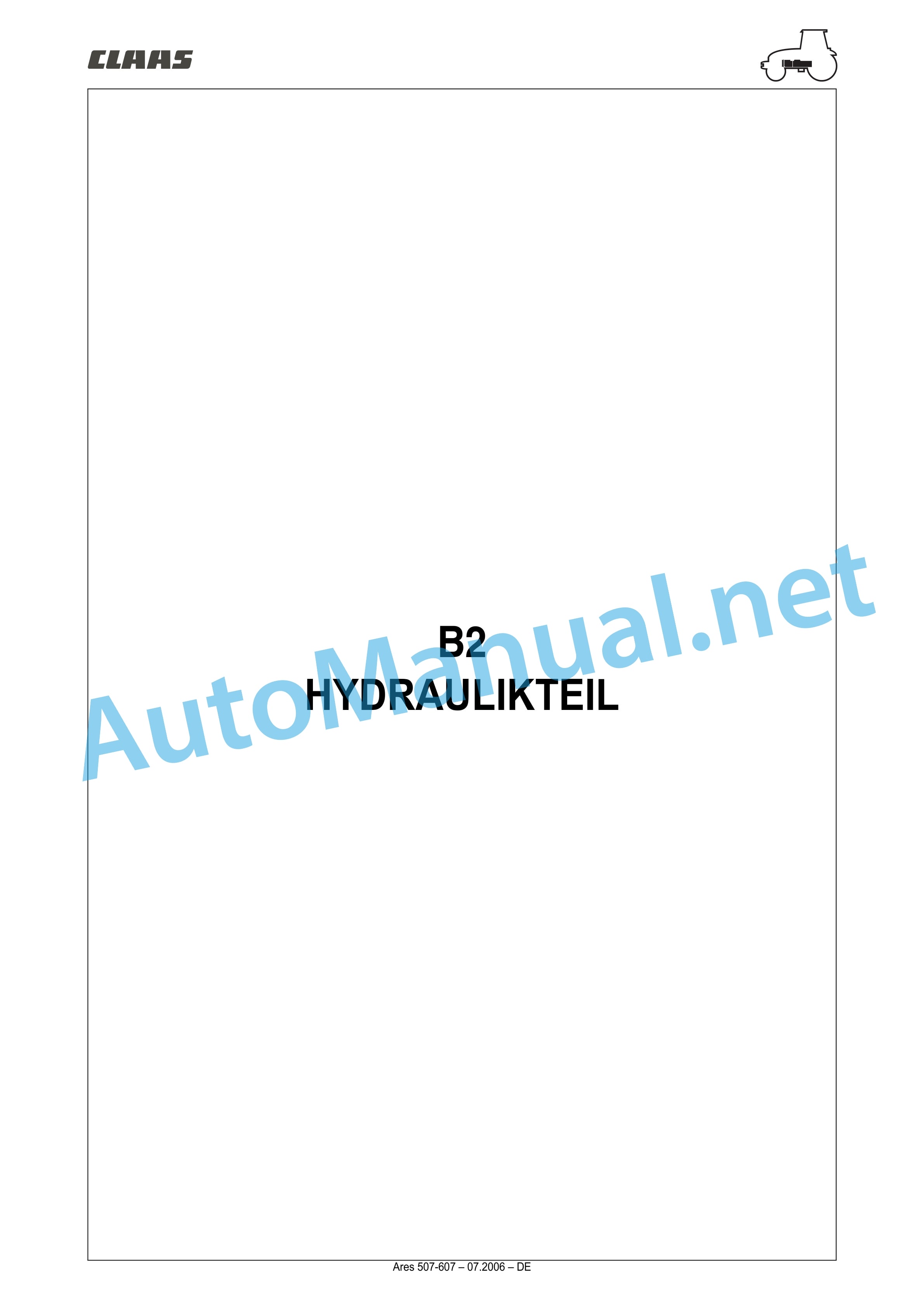 Claas ARES 697-617 ATZ (A03) Tractor Repair Manual DE 8 Claas ARES 697-617 ATZ (A03) Tractor Repair Manual DE - Image 8