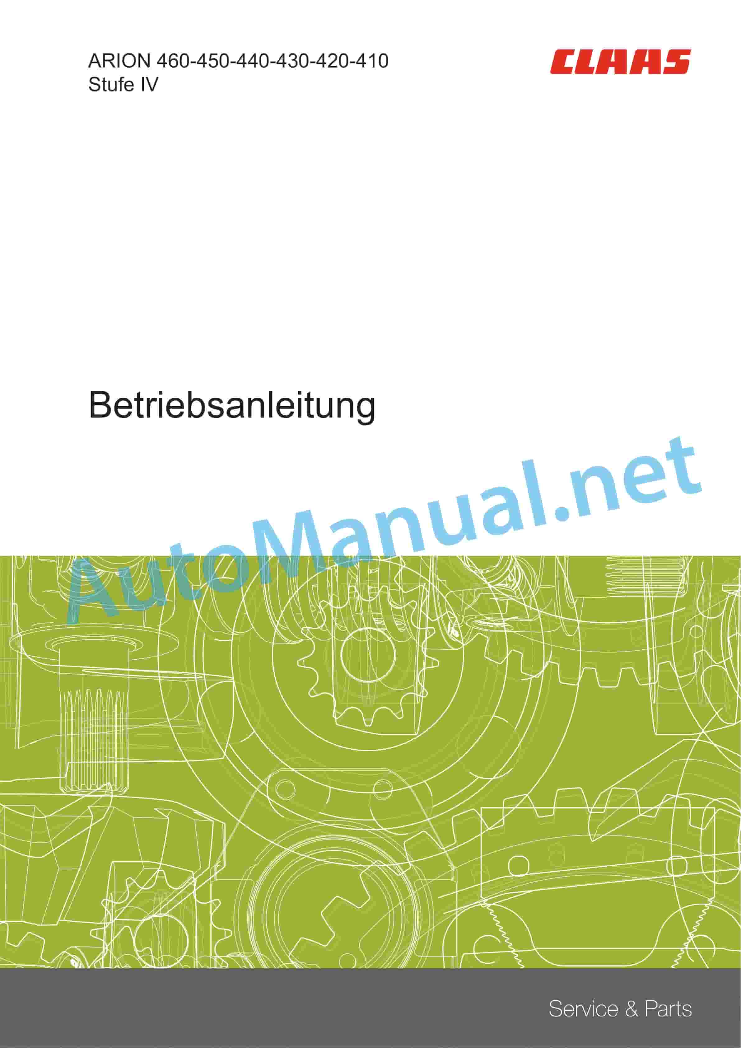 Claas ARION 420-410 Stage IV (A52) Tractor Operator Manual DE 1 Claas ARION 420-410 Stage IV (A52) Tractor Operator Manual DE