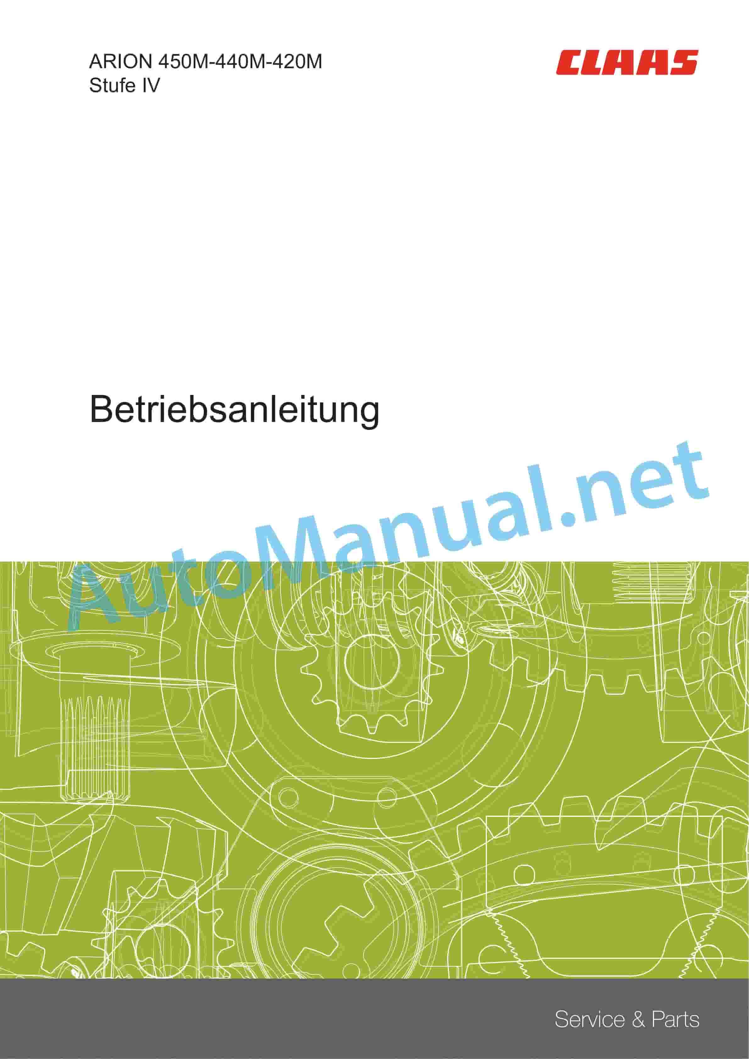 Claas ARION 420-410 Stage IV (A52) Tractor Operator Manual DE 2 Claas ARION 420-410 Stage IV (A52) Tractor Operator Manual DE - Image 2