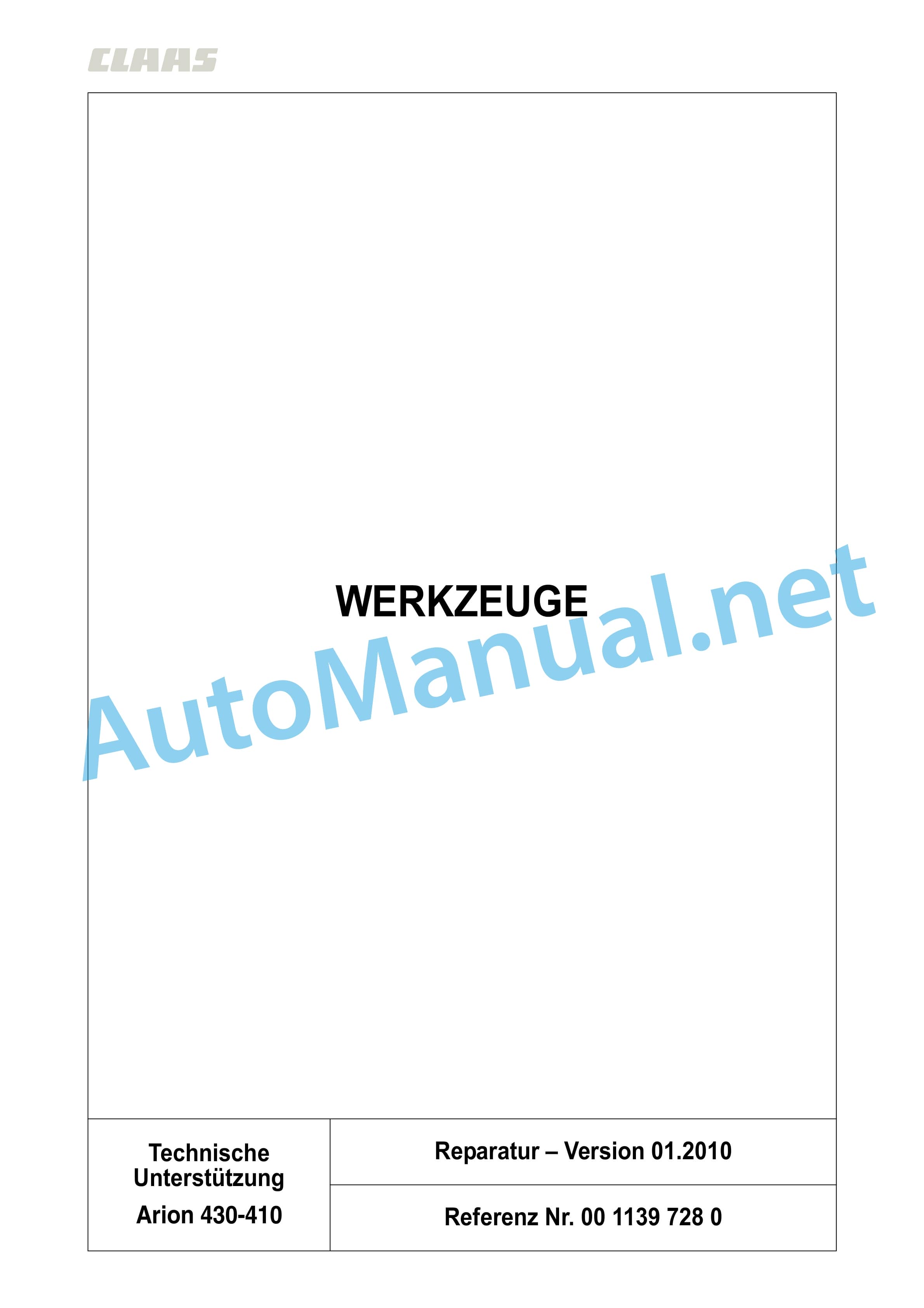 Claas ARION 430-410 (A21) Tractor Repair Manual DE 10 Claas ARION 430-410 (A21) Tractor Repair Manual DE - Image 10