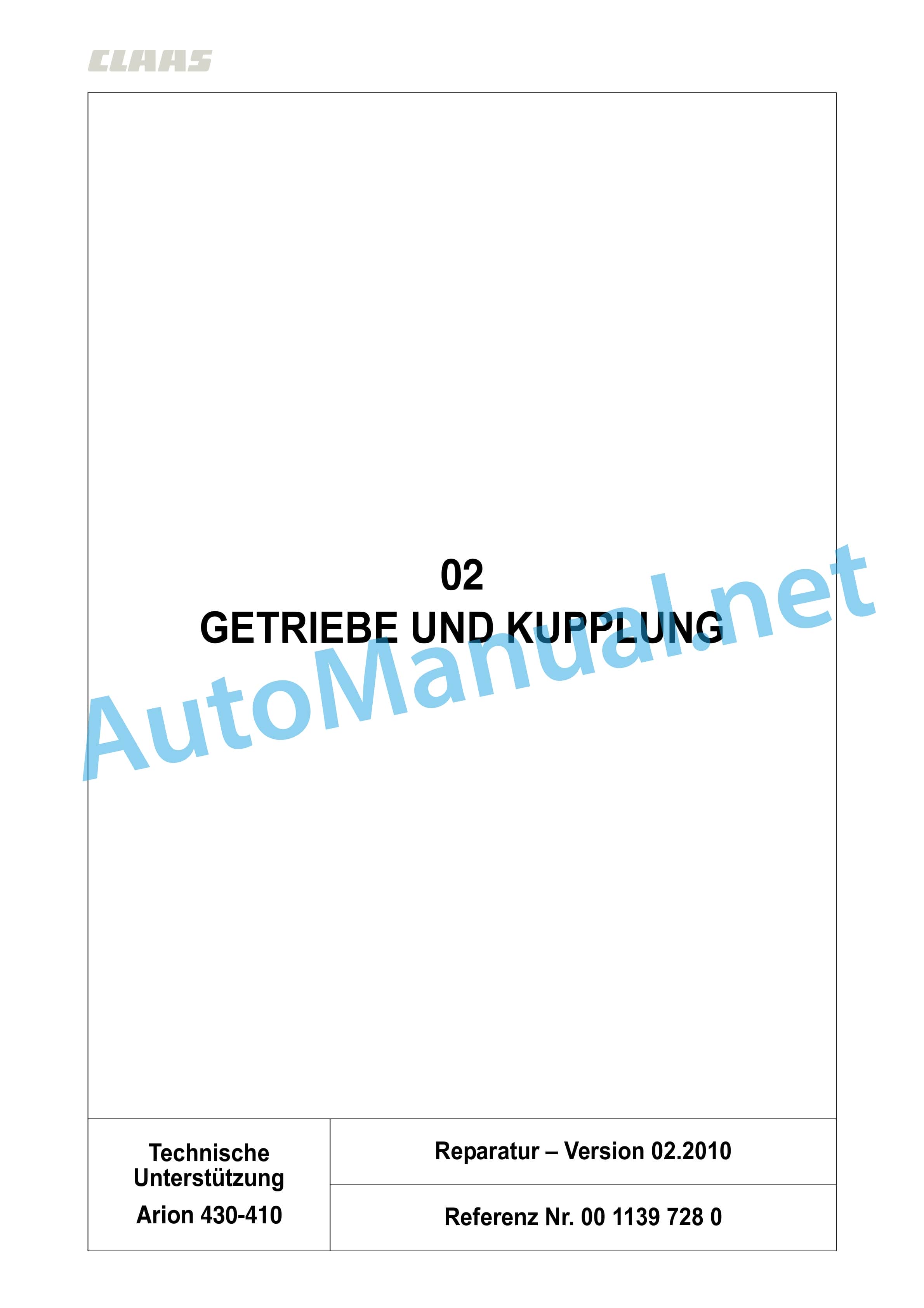 Claas ARION 430-410 (A21) Tractor Repair Manual DE 11 Claas ARION 430-410 (A21) Tractor Repair Manual DE - Image 11