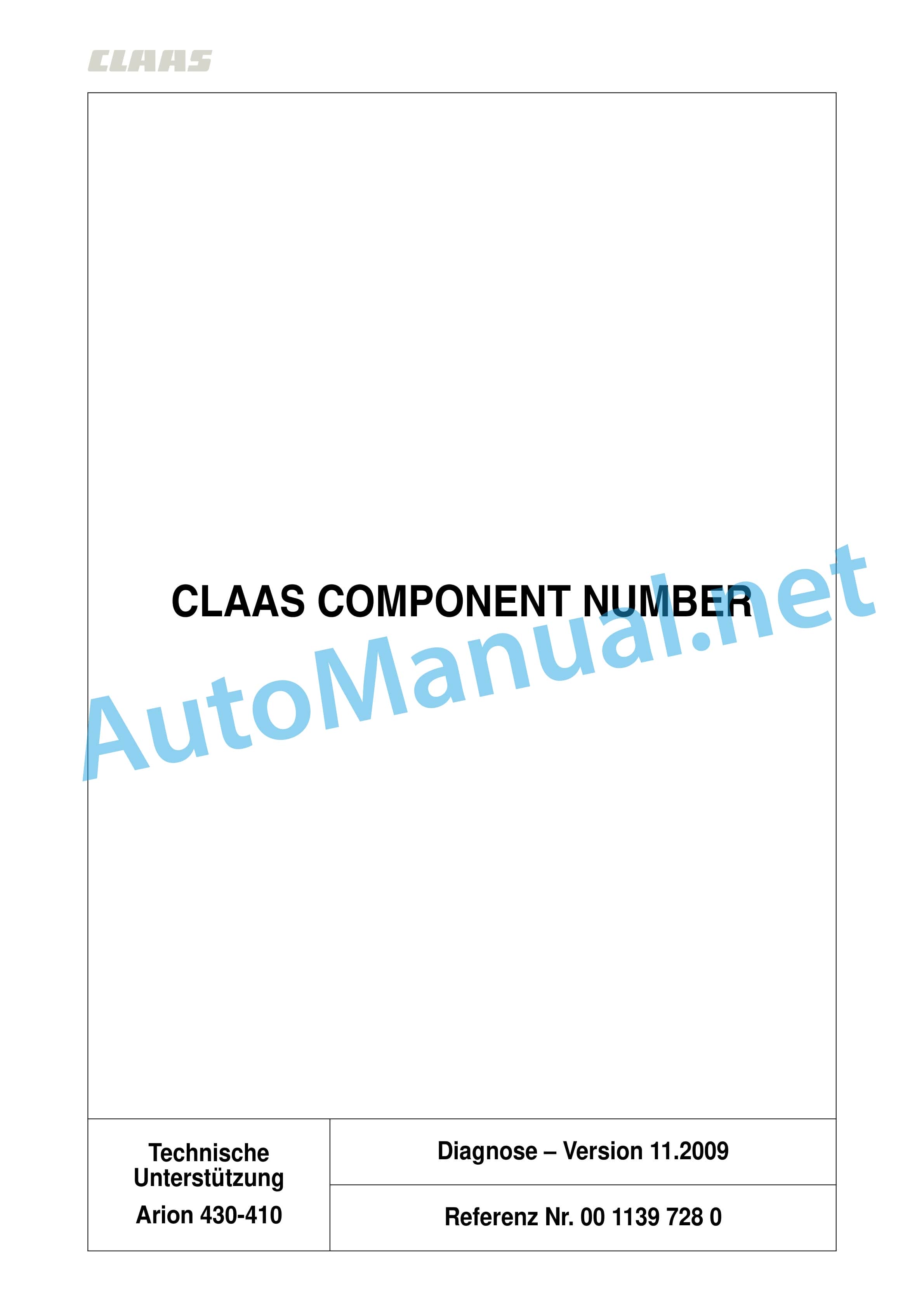 Claas ARION 430-410 (A21) Tractor Repair Manual DE 12 Claas ARION 430-410 (A21) Tractor Repair Manual DE - Image 12