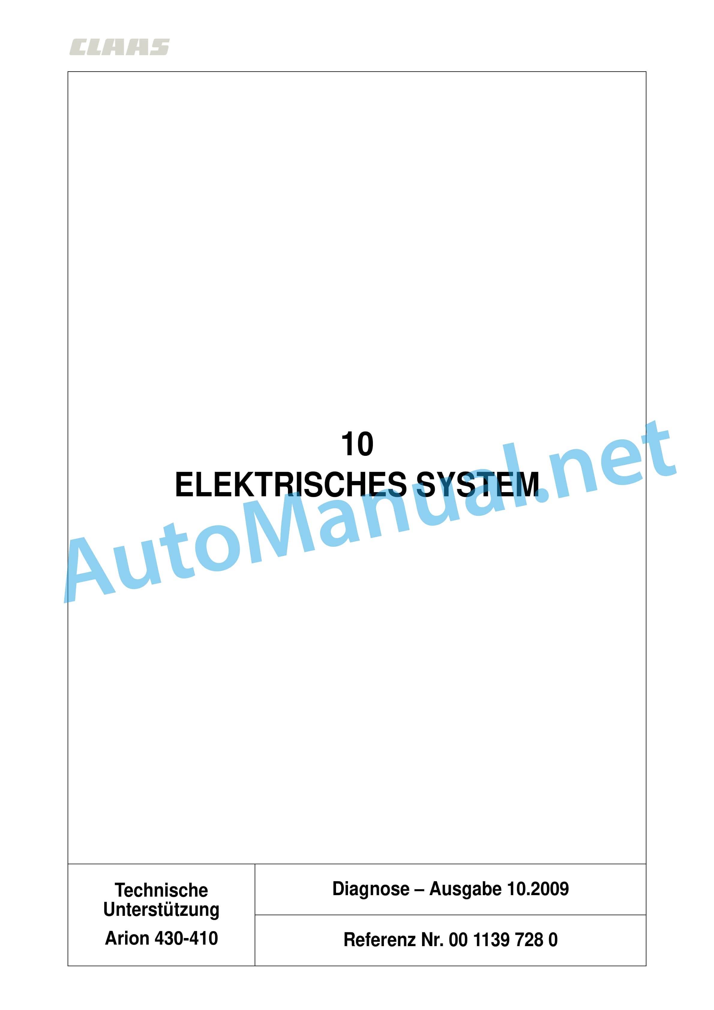 Claas ARION 430-410 (A21) Tractor Repair Manual DE 14 Claas ARION 430-410 (A21) Tractor Repair Manual DE - Image 14