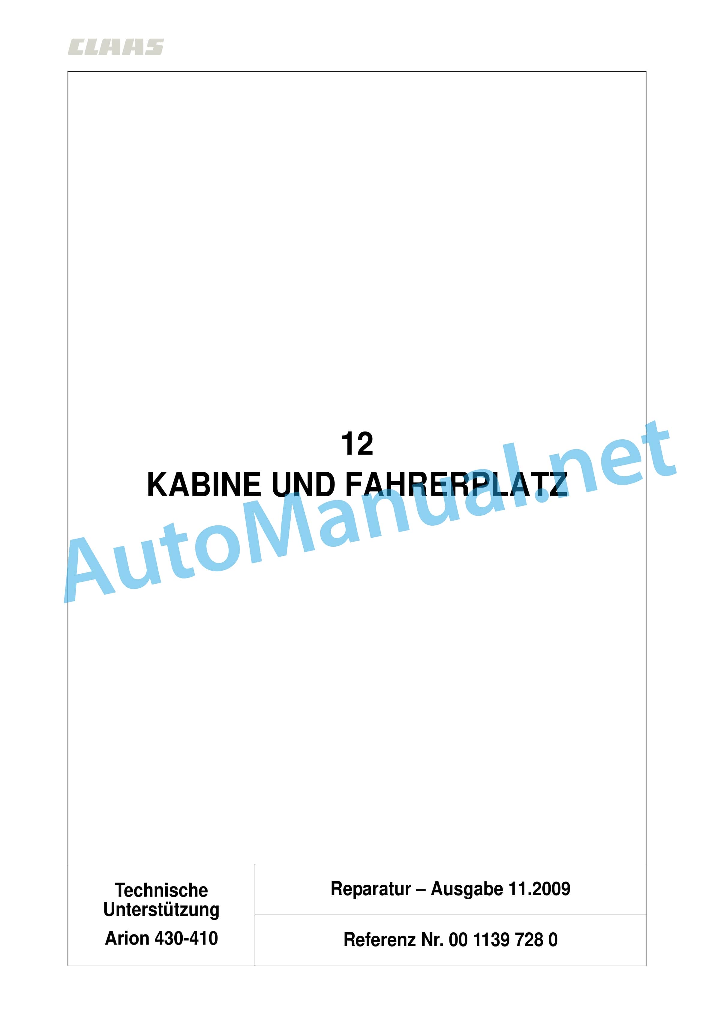 Claas ARION 430-410 (A21) Tractor Repair Manual DE 18 Claas ARION 430-410 (A21) Tractor Repair Manual DE - Image 18