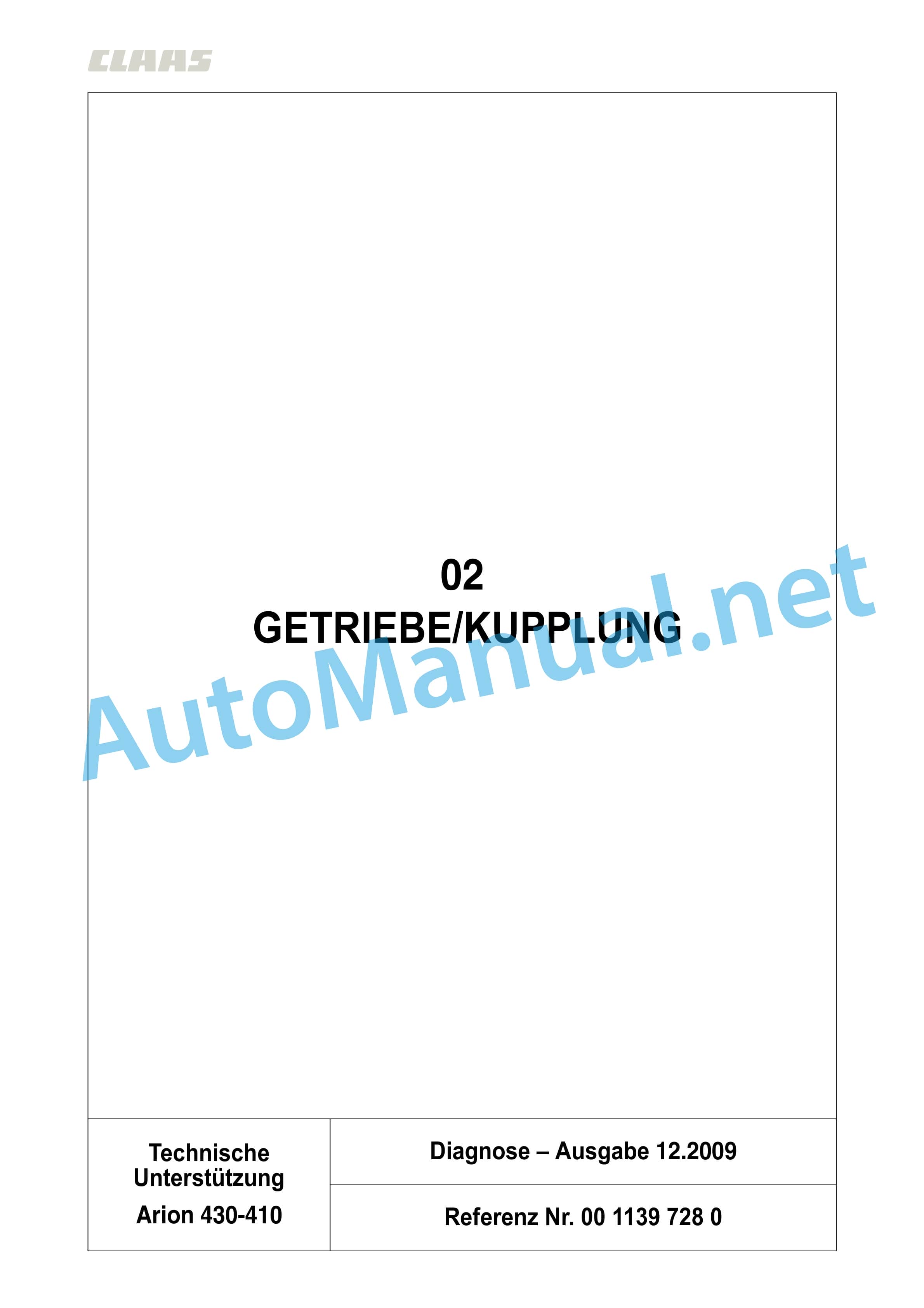 Claas ARION 430-410 (A21) Tractor Repair Manual DE 23 Claas ARION 430-410 (A21) Tractor Repair Manual DE - Image 23