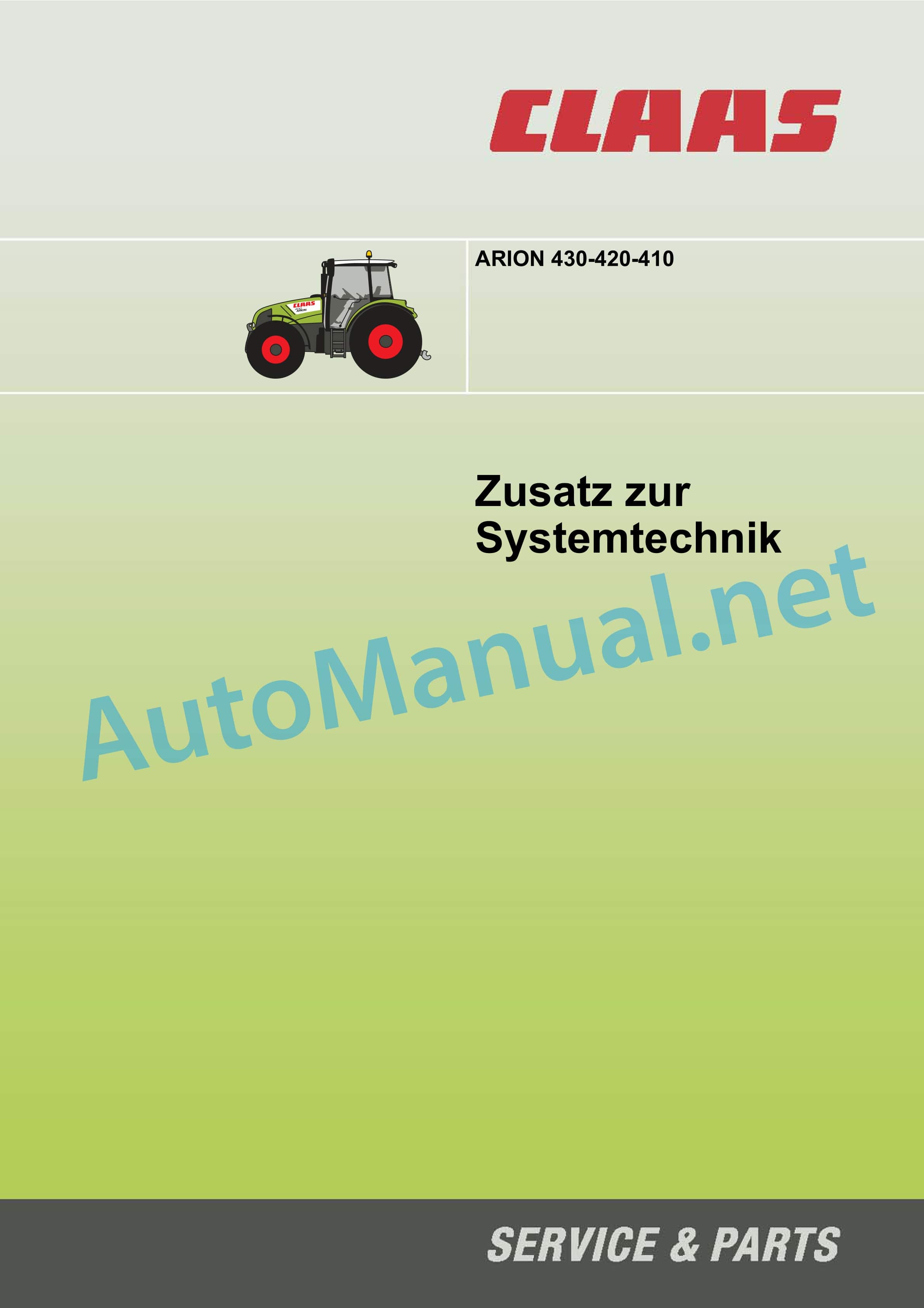 Claas ARION 430-410 (A21) Tractor Technical System DE