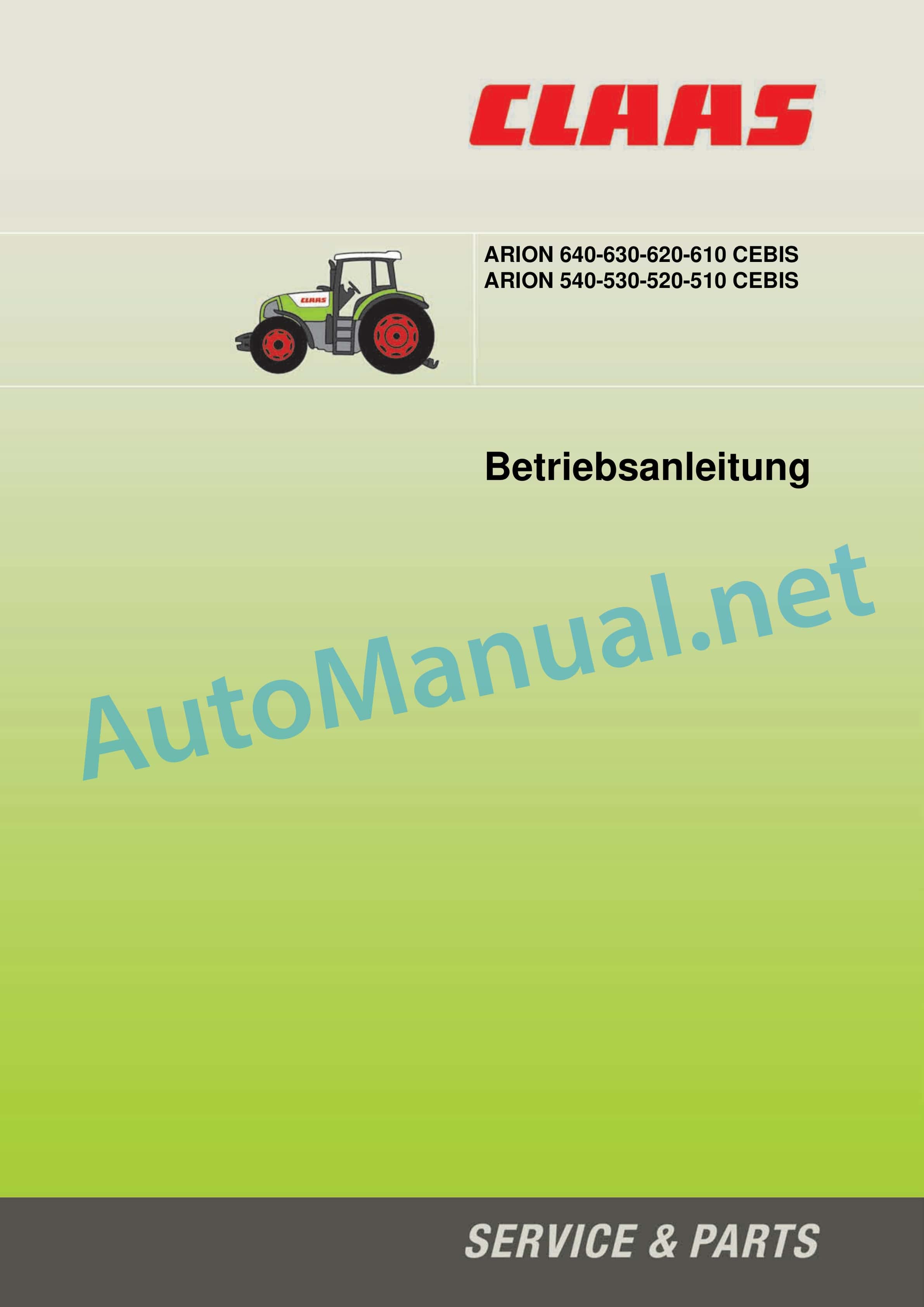 Claas ARION 540-510 (A18) Tractor Operator Manual DE