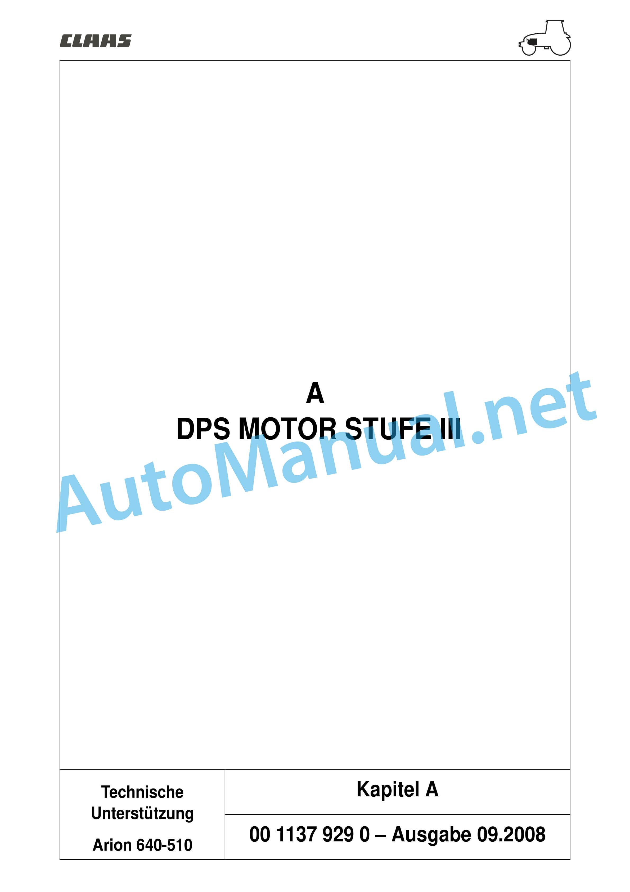 Claas ARION 540-510 (A18) Tractor Repair Manual DE 15 Claas ARION 540-510 (A18) Tractor Repair Manual DE - Image 15