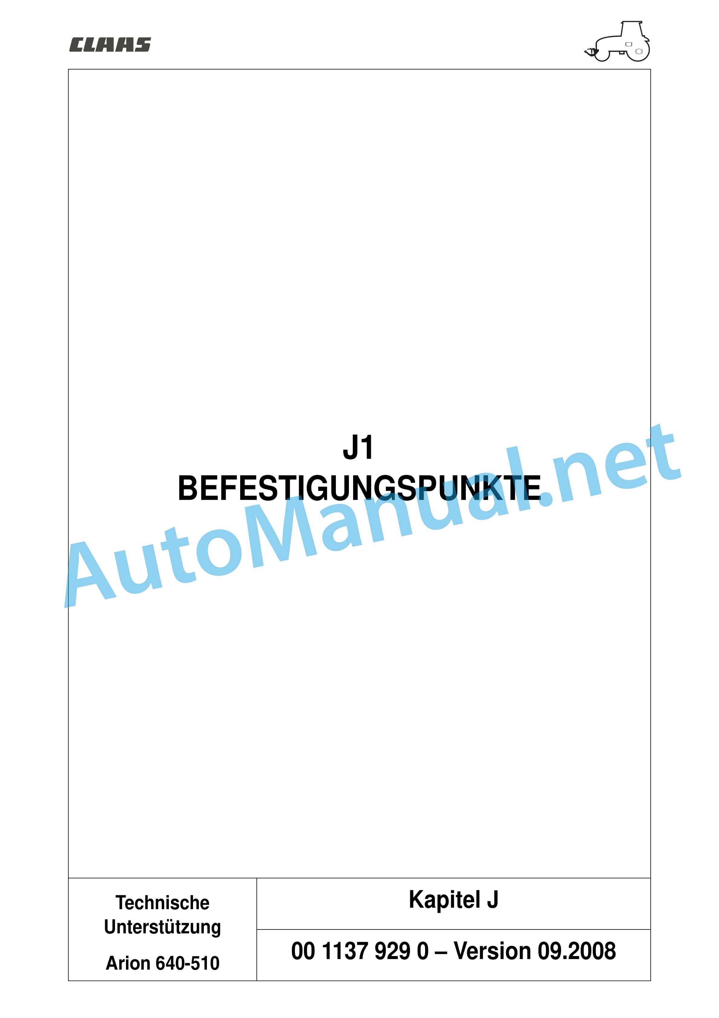 Claas ARION 540-510 (A18) Tractor Repair Manual DE 3 Claas ARION 540-510 (A18) Tractor Repair Manual DE - Image 3