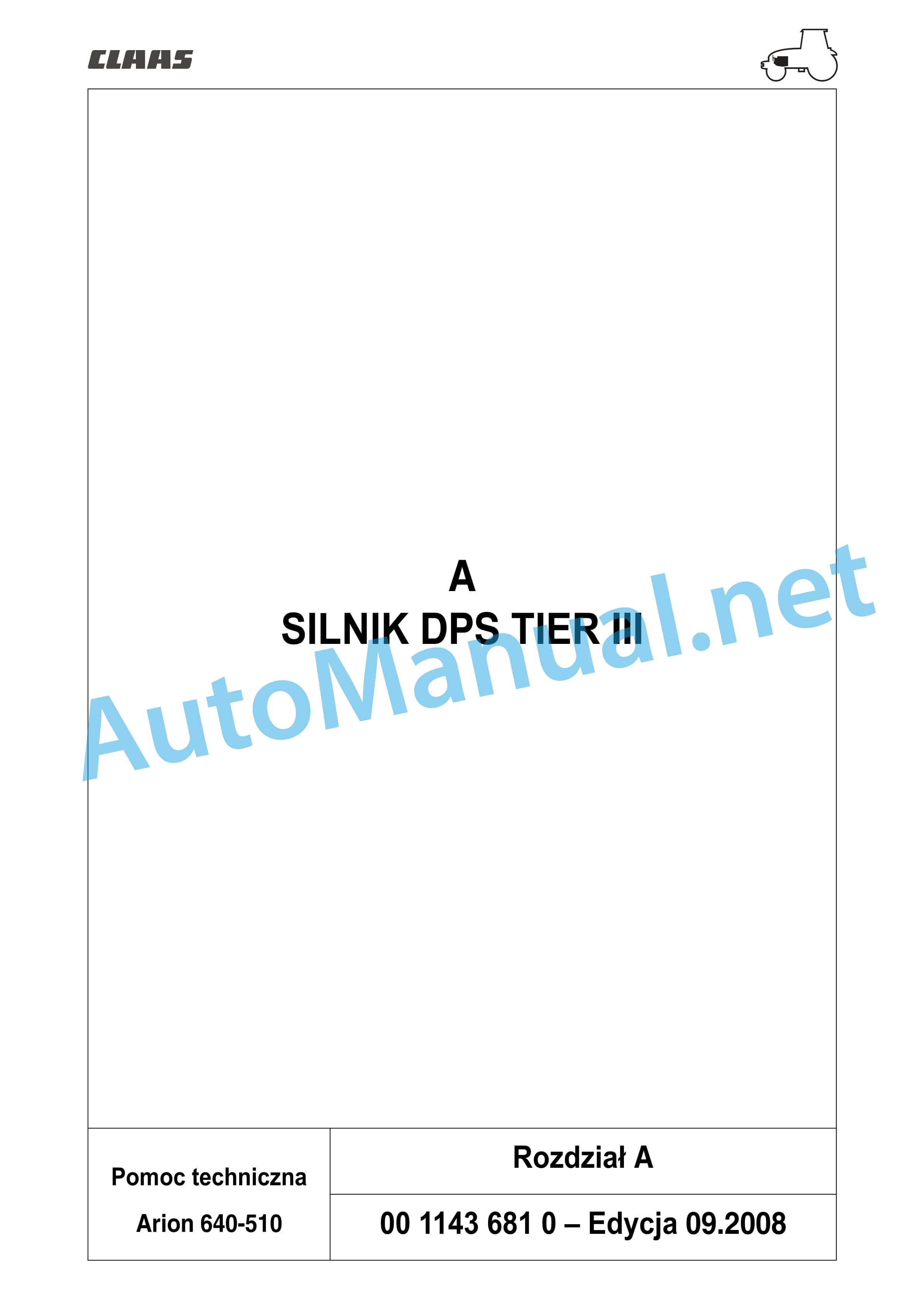 Claas ARION 540-510 (A18) Tractors Repair Manual PL 12 Claas ARION 540-510 (A18) Tractors Repair Manual PL - Image 12