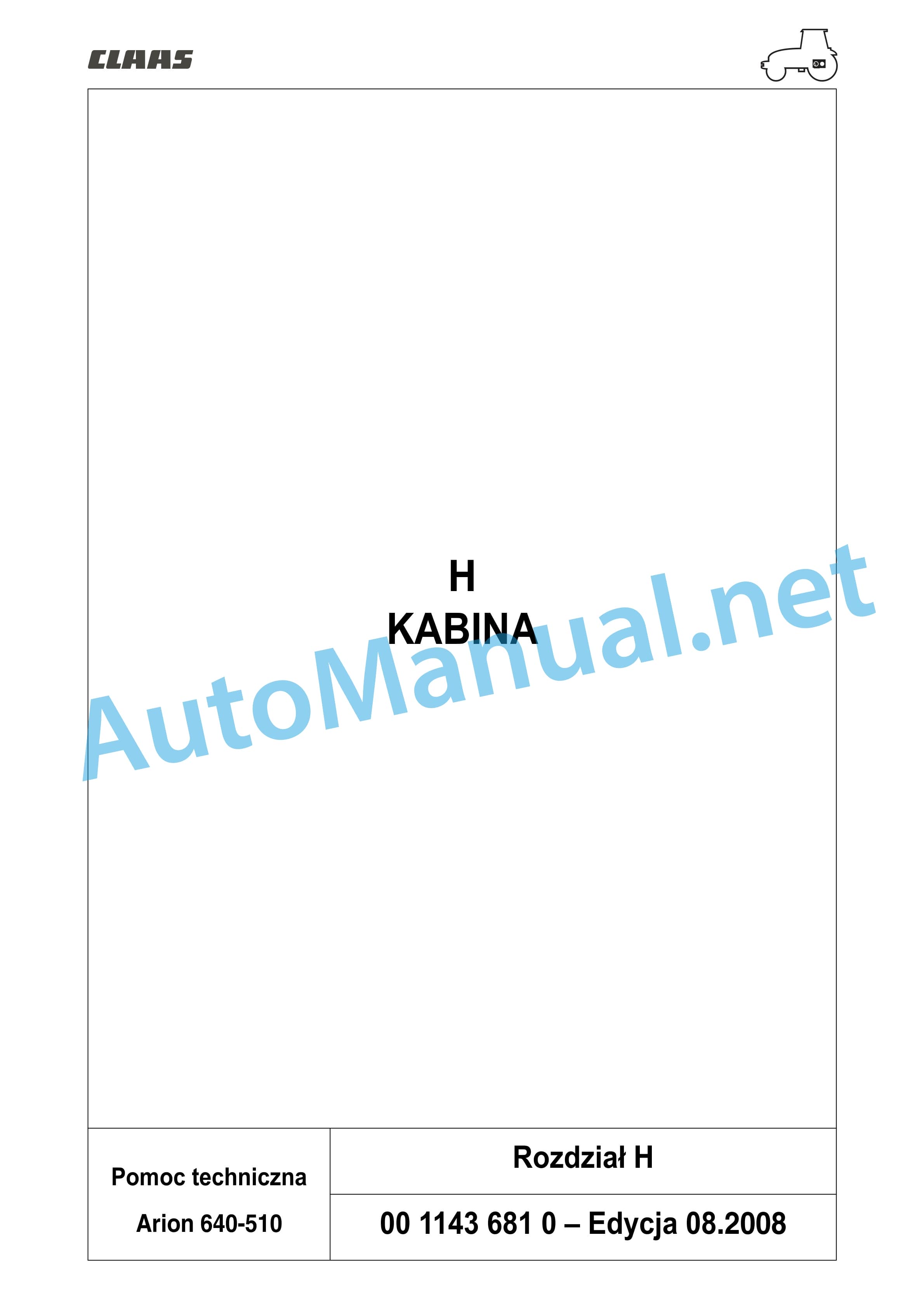 Claas ARION 540-510 (A18) Tractors Repair Manual PL 13 Claas ARION 540-510 (A18) Tractors Repair Manual PL - Image 13