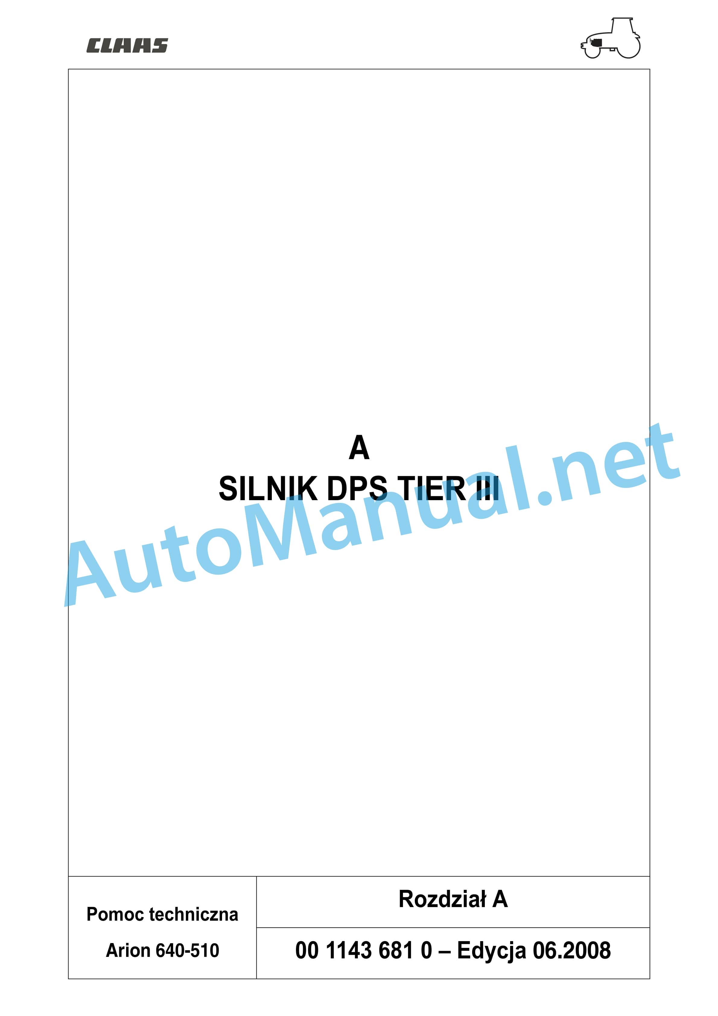 Claas ARION 540-510 (A18) Tractors Repair Manual PL 3 Claas ARION 540-510 (A18) Tractors Repair Manual PL - Image 3