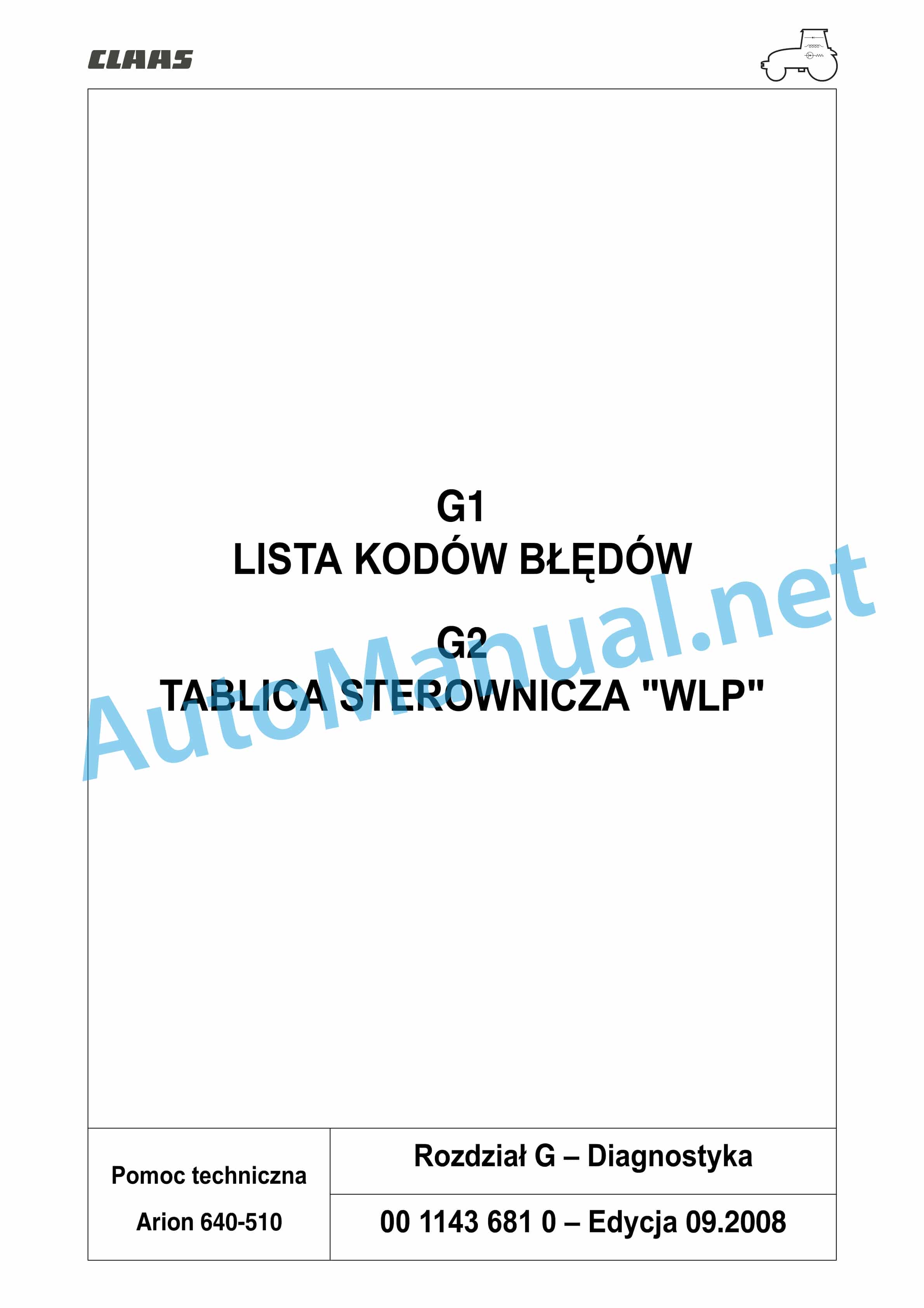 Claas ARION 540-510 (A18) Tractors Repair Manual PL 7 Claas ARION 540-510 (A18) Tractors Repair Manual PL - Image 7