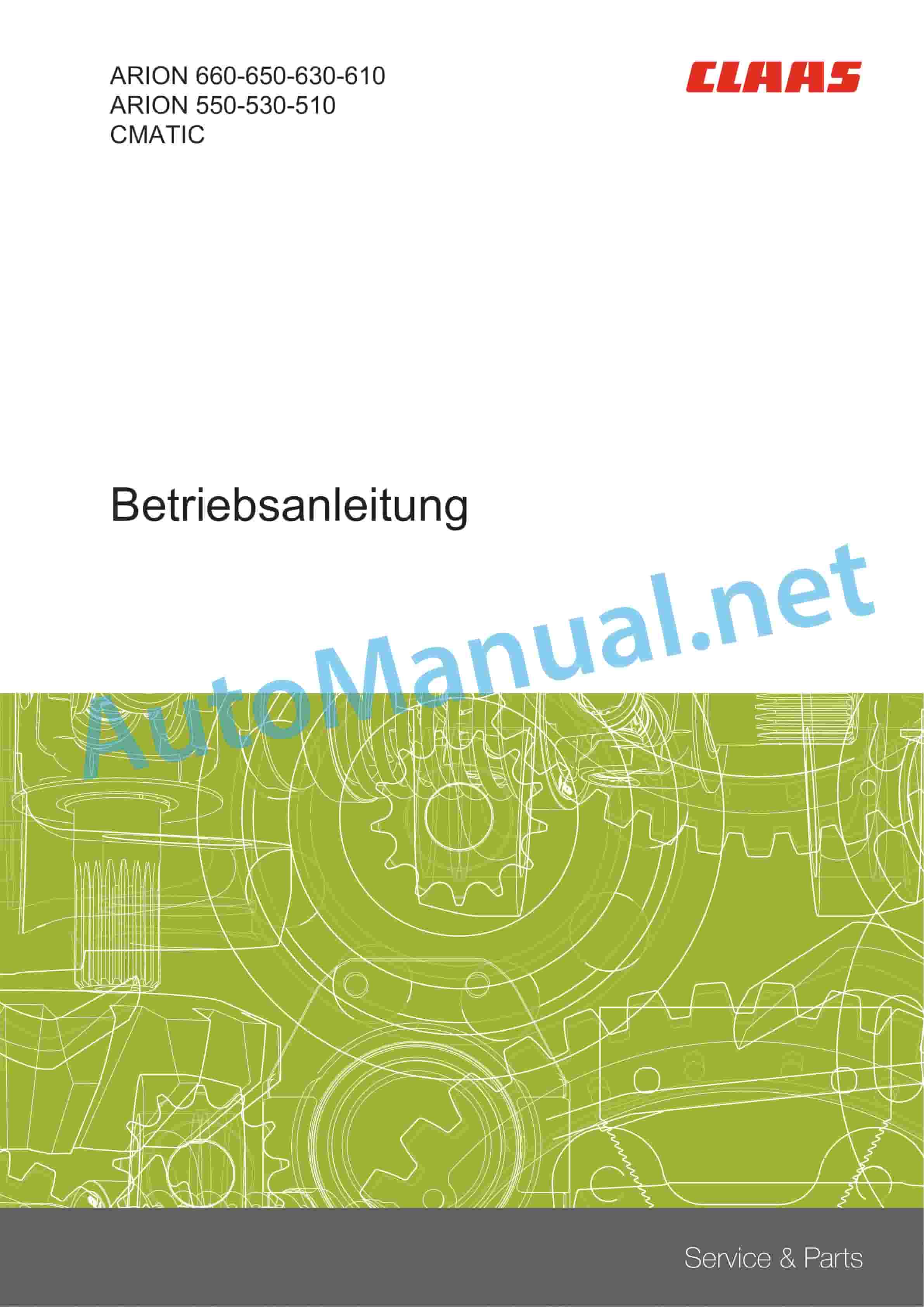 Claas ARION 550-510 CMATIC Stage V (A95) Tractor Operator Manual DE 1 Claas ARION 550-510 CMATIC Stage V (A95) Tractor Operator Manual DE