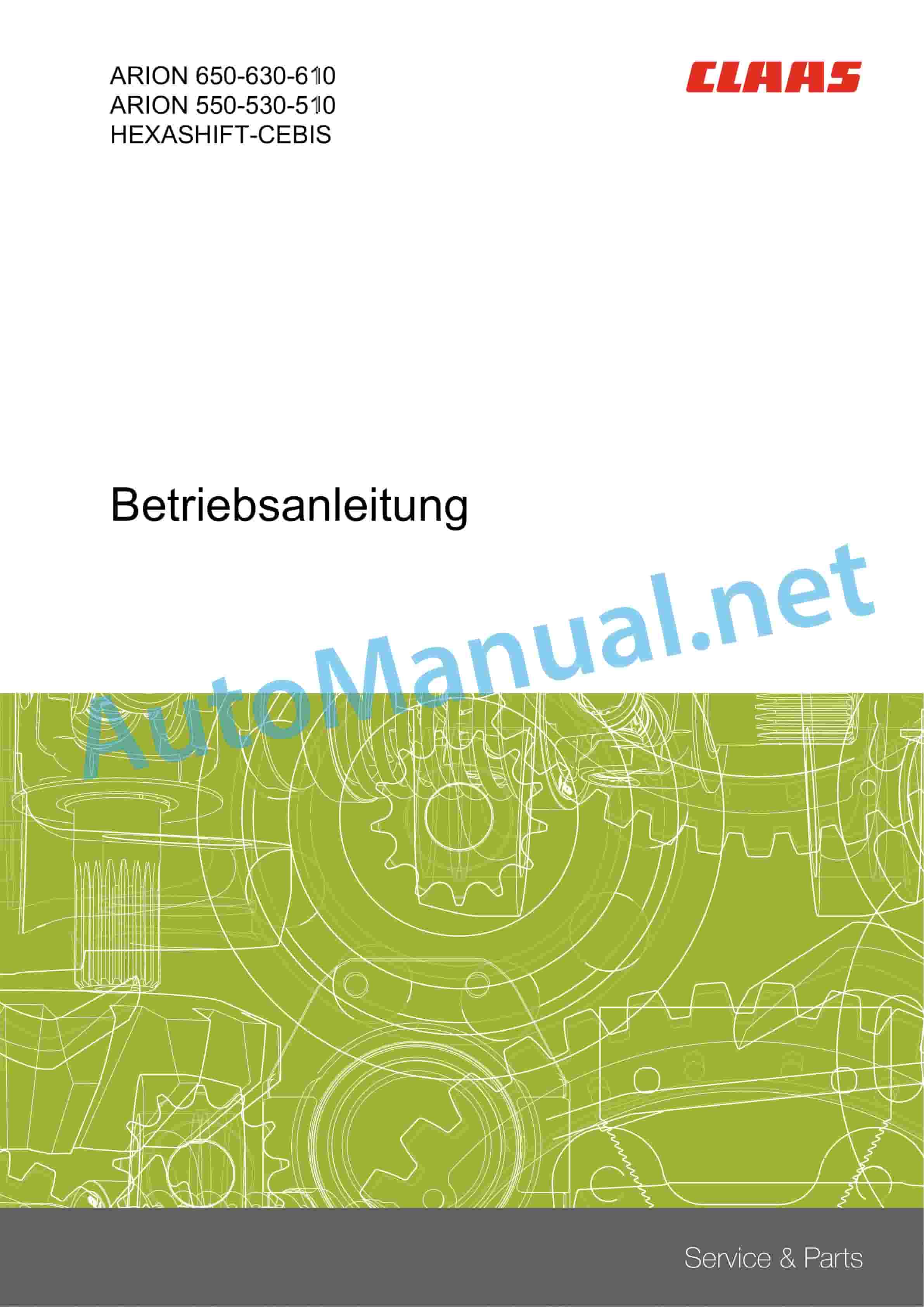 Claas ARION 550-510 HEXASHIFT (A74) Tractor Operator Manual DE
