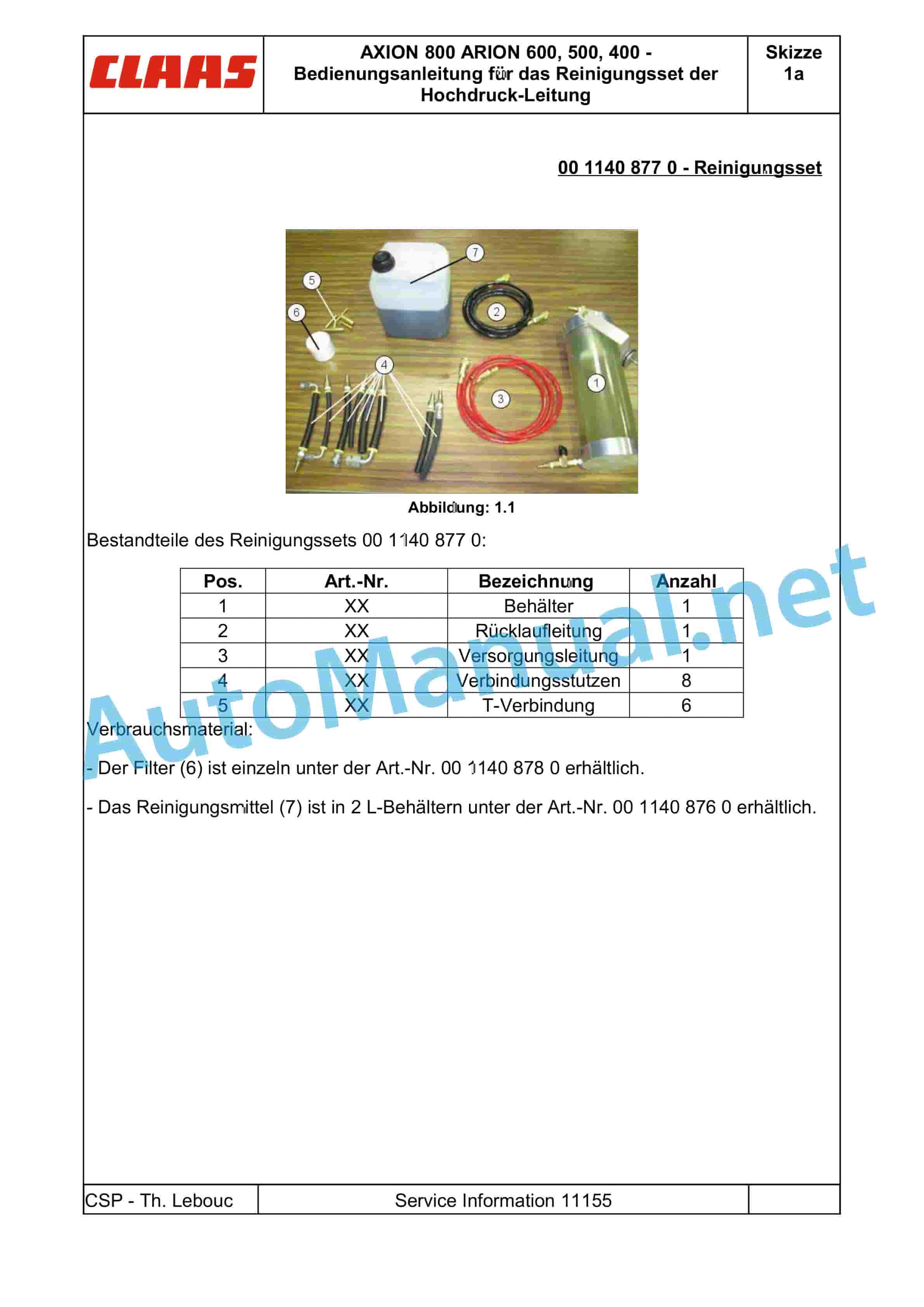Claas ARION 640 630 620 610 600 C (A20) Tractor Operator Manual DE 2 Claas ARION 640 630 620 610 600 C (A20) Tractor Operator Manual DE - Image 2