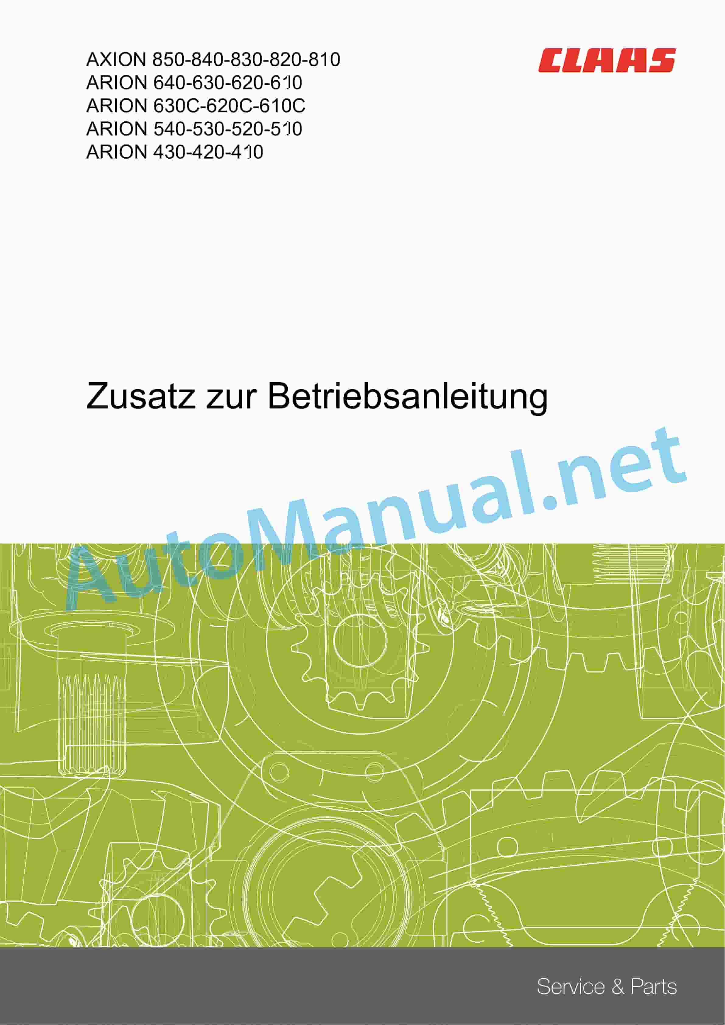 Claas ARION 640 630 620 610 600 C (A20) Tractor Operator Manual DE 4 Claas ARION 640 630 620 610 600 C (A20) Tractor Operator Manual DE - Image 4