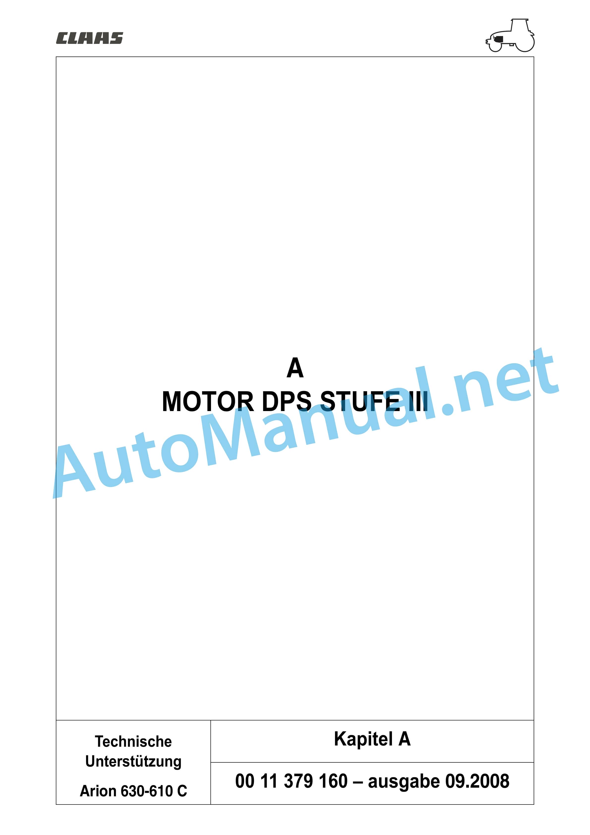 Claas ARION 640 630 620 610 600 C (A20) Tractors Repair Manual DE 13 Claas ARION 640 630 620 610 600 C (A20) Tractors Repair Manual DE - Image 13