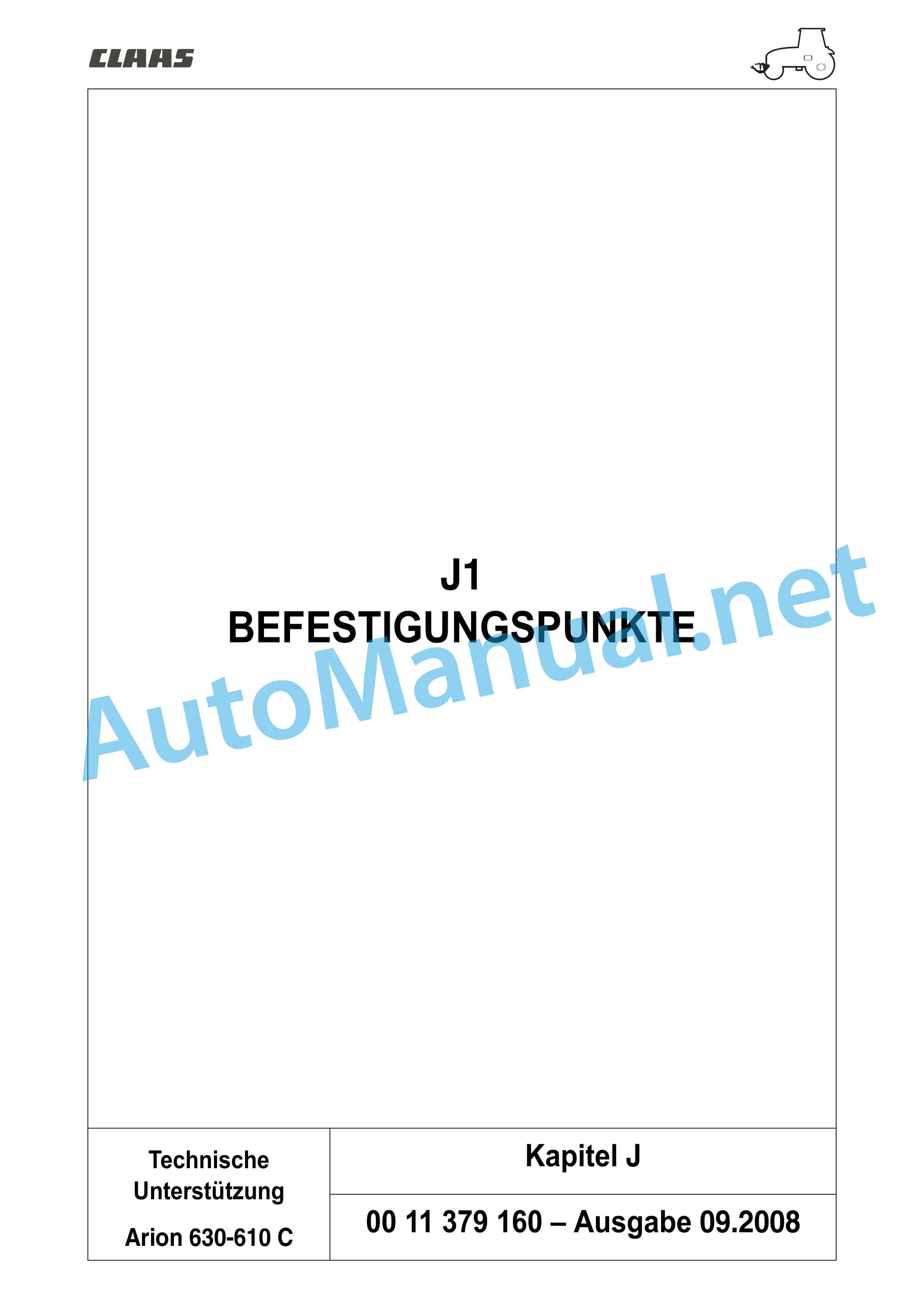 Claas ARION 640 630 620 610 600 C (A20) Tractors Repair Manual DE 4 Claas ARION 640 630 620 610 600 C (A20) Tractors Repair Manual DE - Image 4
