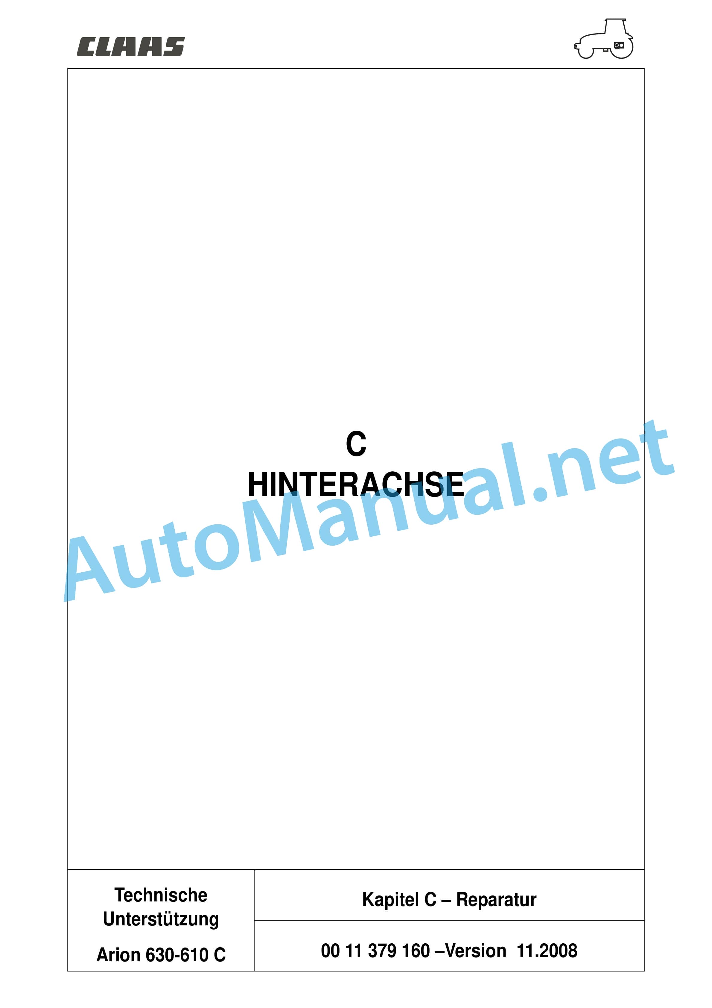 Claas ARION 640 630 620 610 600 C (A20) Tractors Repair Manual DE 5 Claas ARION 640 630 620 610 600 C (A20) Tractors Repair Manual DE - Image 5
