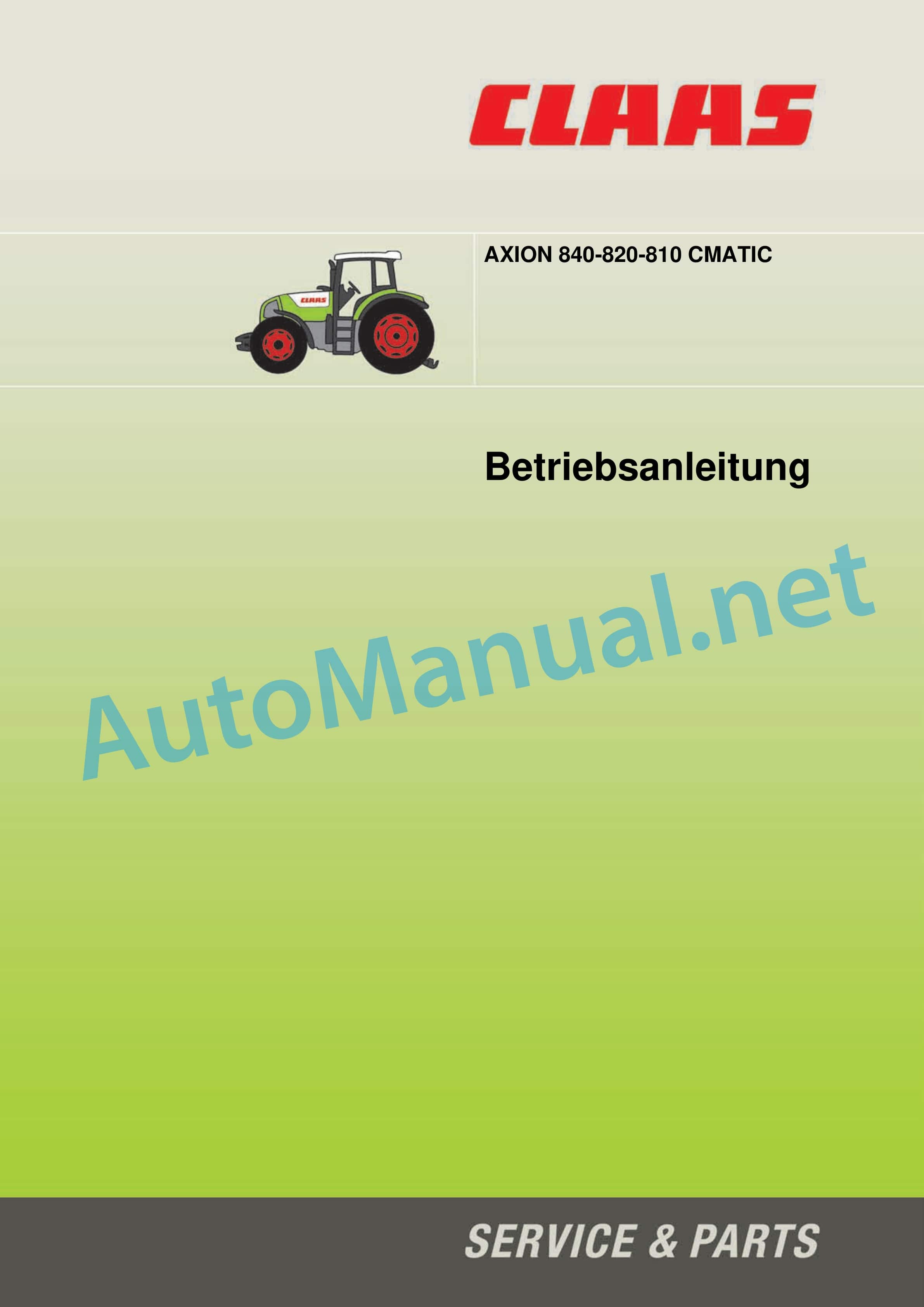 Claas AXION 840-810 CMATIC (A31) Tractor Operator Manual DE