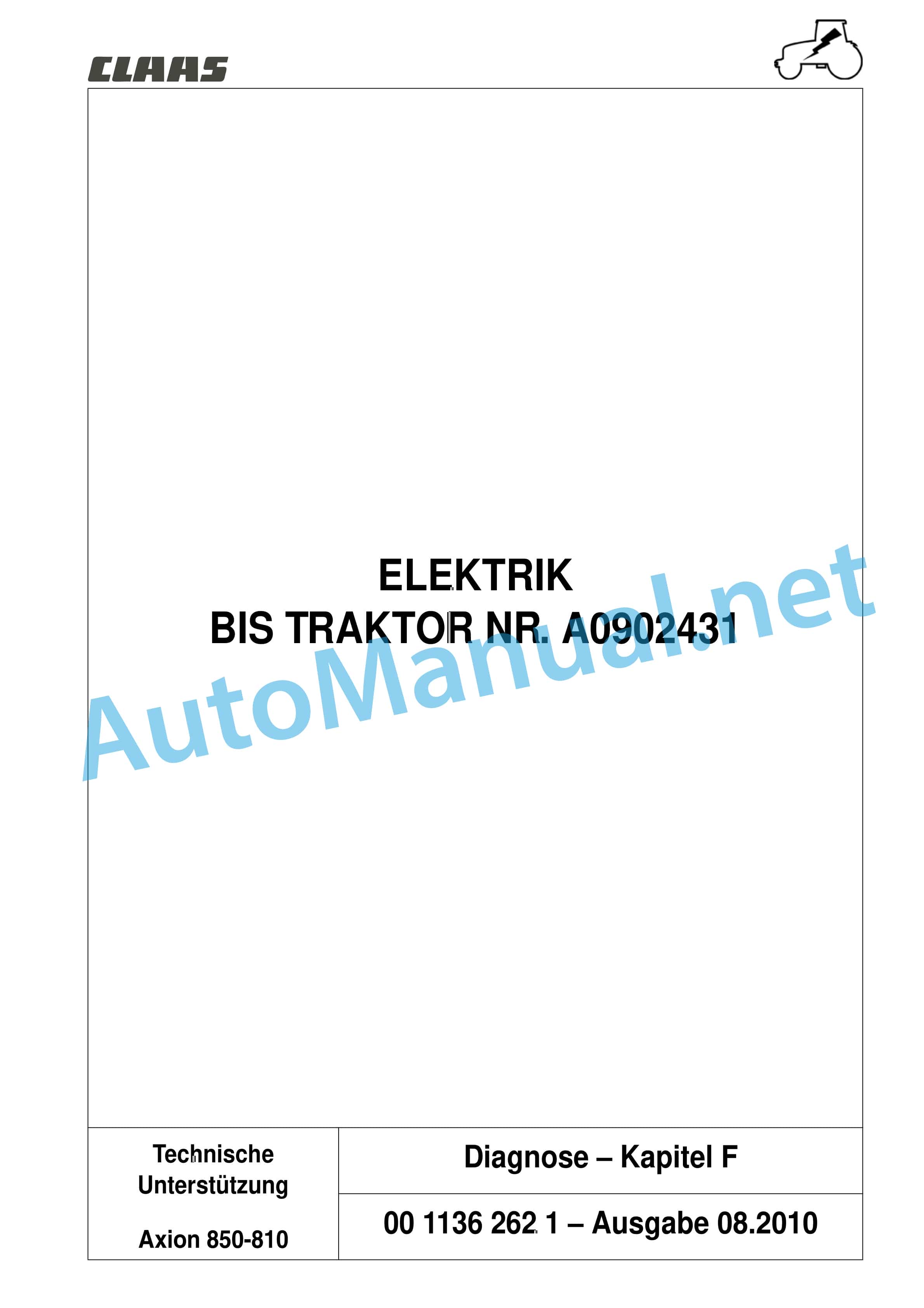 Claas AXION 840-810 CMATIC (A31) Tractor Repair Manual DE 12 Claas AXION 840-810 CMATIC (A31) Tractor Repair Manual DE - Image 12