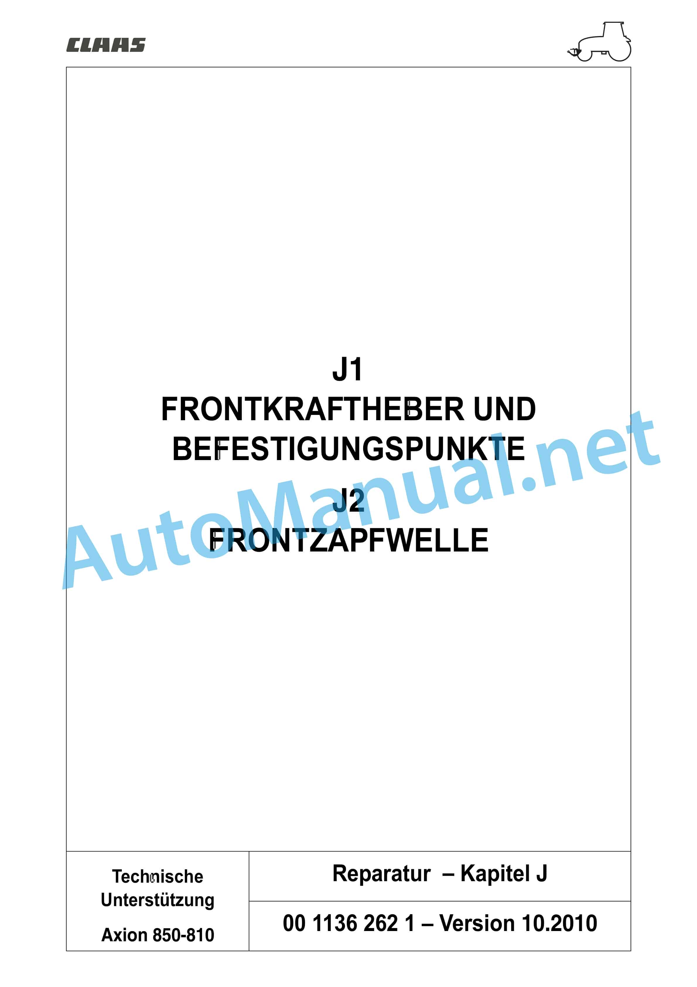 Claas AXION 840-810 CMATIC (A31) Tractor Repair Manual DE 14 Claas AXION 840-810 CMATIC (A31) Tractor Repair Manual DE - Image 14