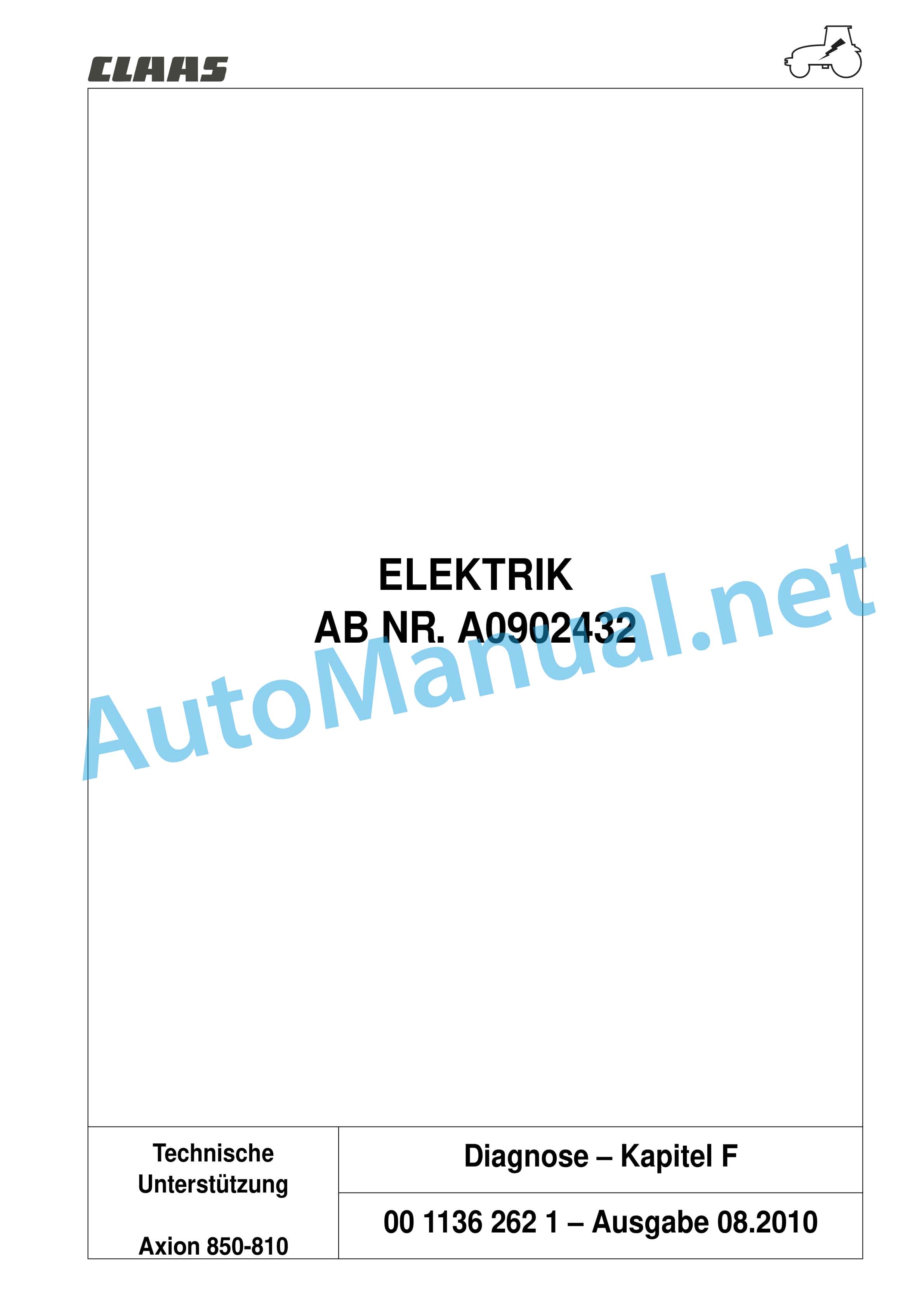 Claas AXION 840-810 CMATIC (A31) Tractor Repair Manual DE 16 Claas AXION 840-810 CMATIC (A31) Tractor Repair Manual DE - Image 16