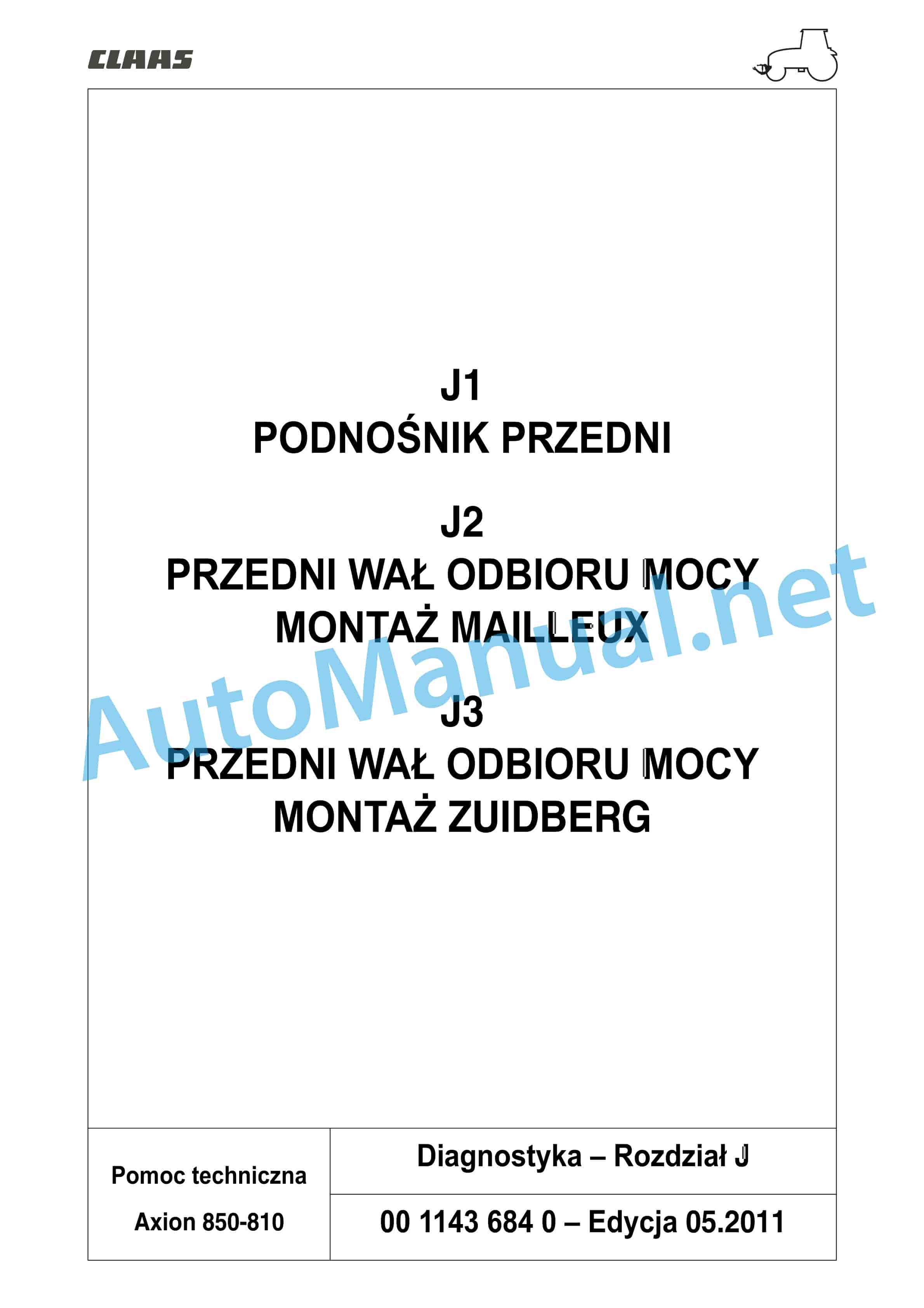 Claas AXION 840-810 CMATIC (A31) Tractors Repair Manual PL 22 Claas AXION 840-810 CMATIC (A31) Tractors Repair Manual PL - Image 22