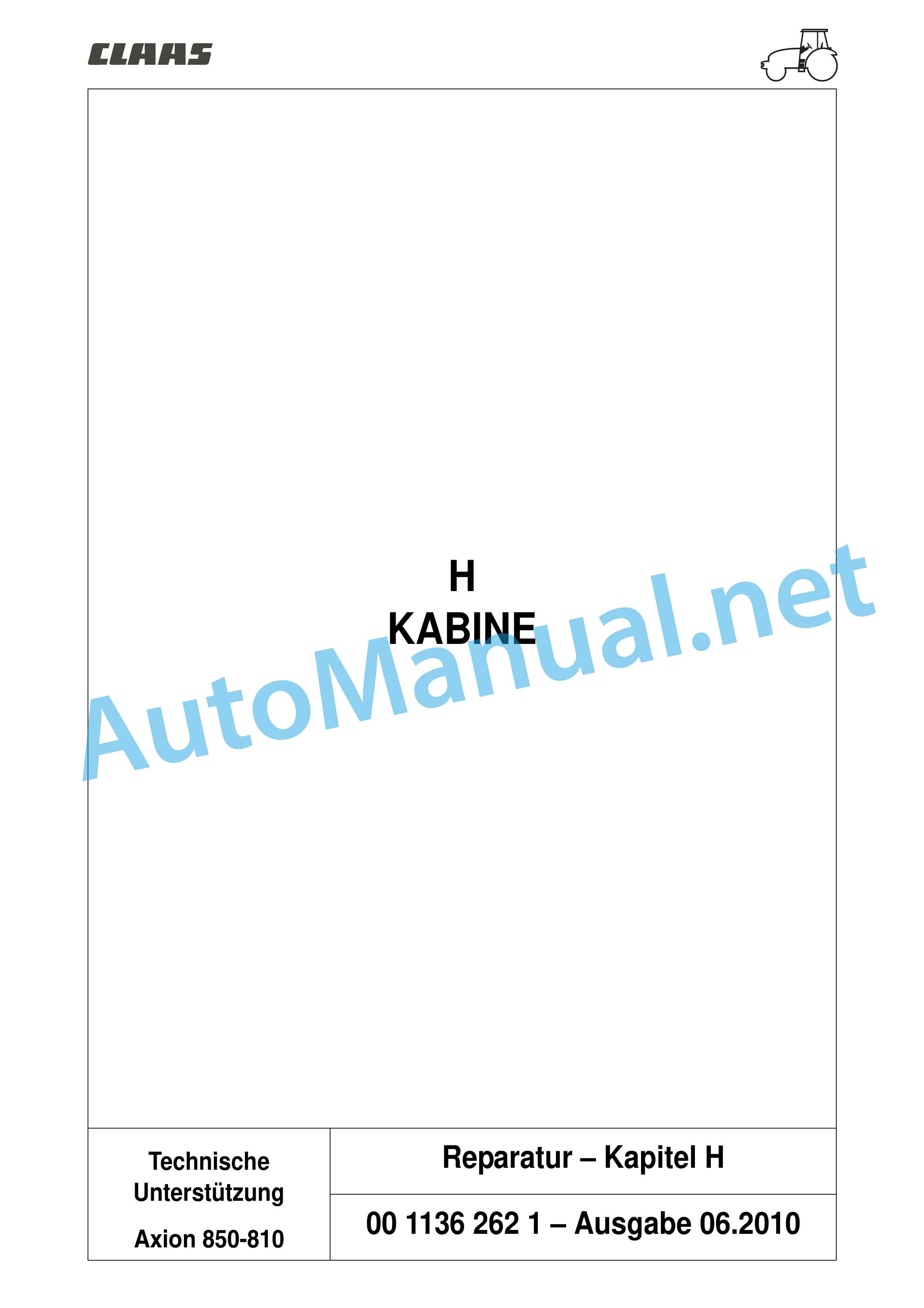 Claas AXION 850-810 (A09) Tractor Repair Manual DE 13 Claas AXION 850-810 (A09) Tractor Repair Manual DE - Image 13