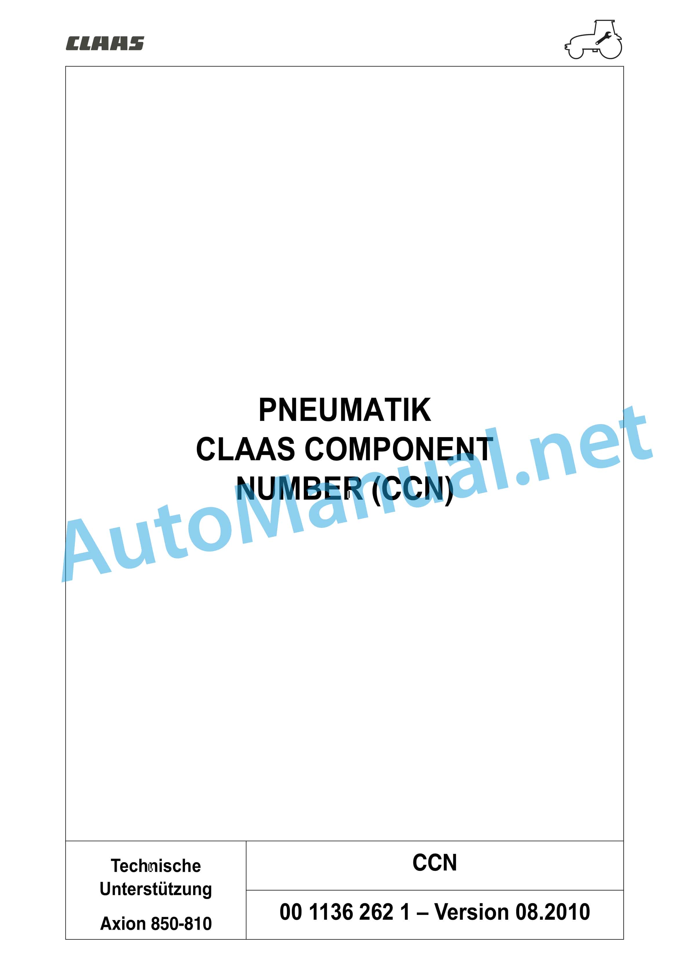 Claas AXION 850-810 (A09) Tractor Repair Manual DE 25 Claas AXION 850-810 (A09) Tractor Repair Manual DE - Image 25
